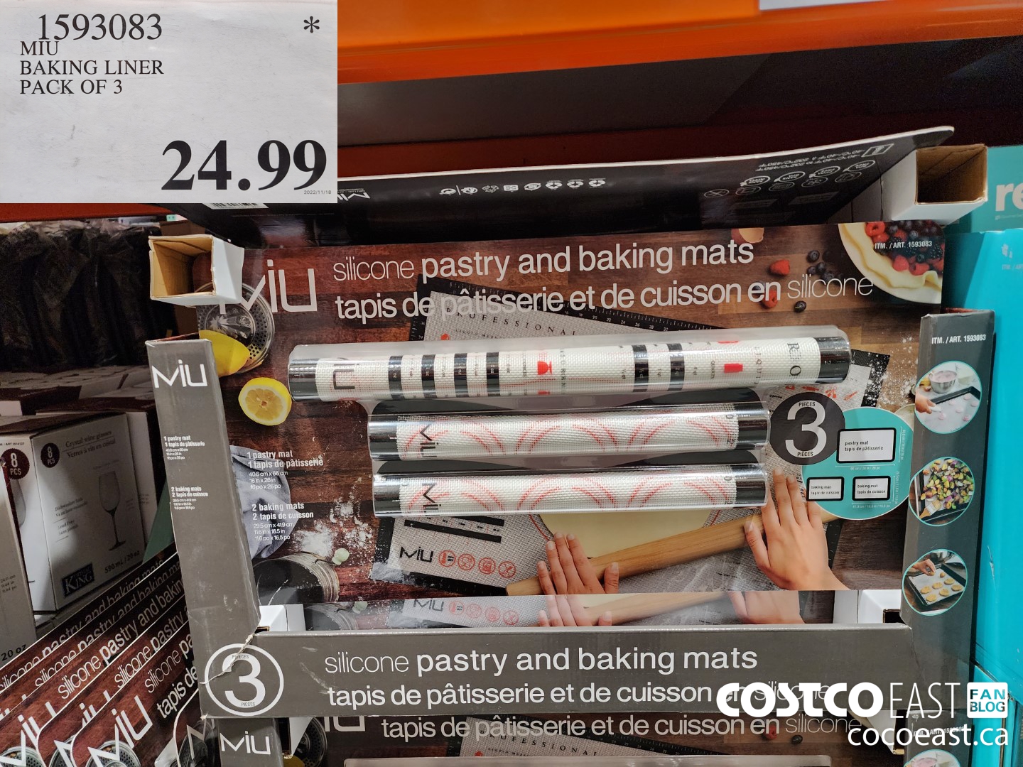 1593083 MIU BAKING LINER PACK OF 3 $24.99