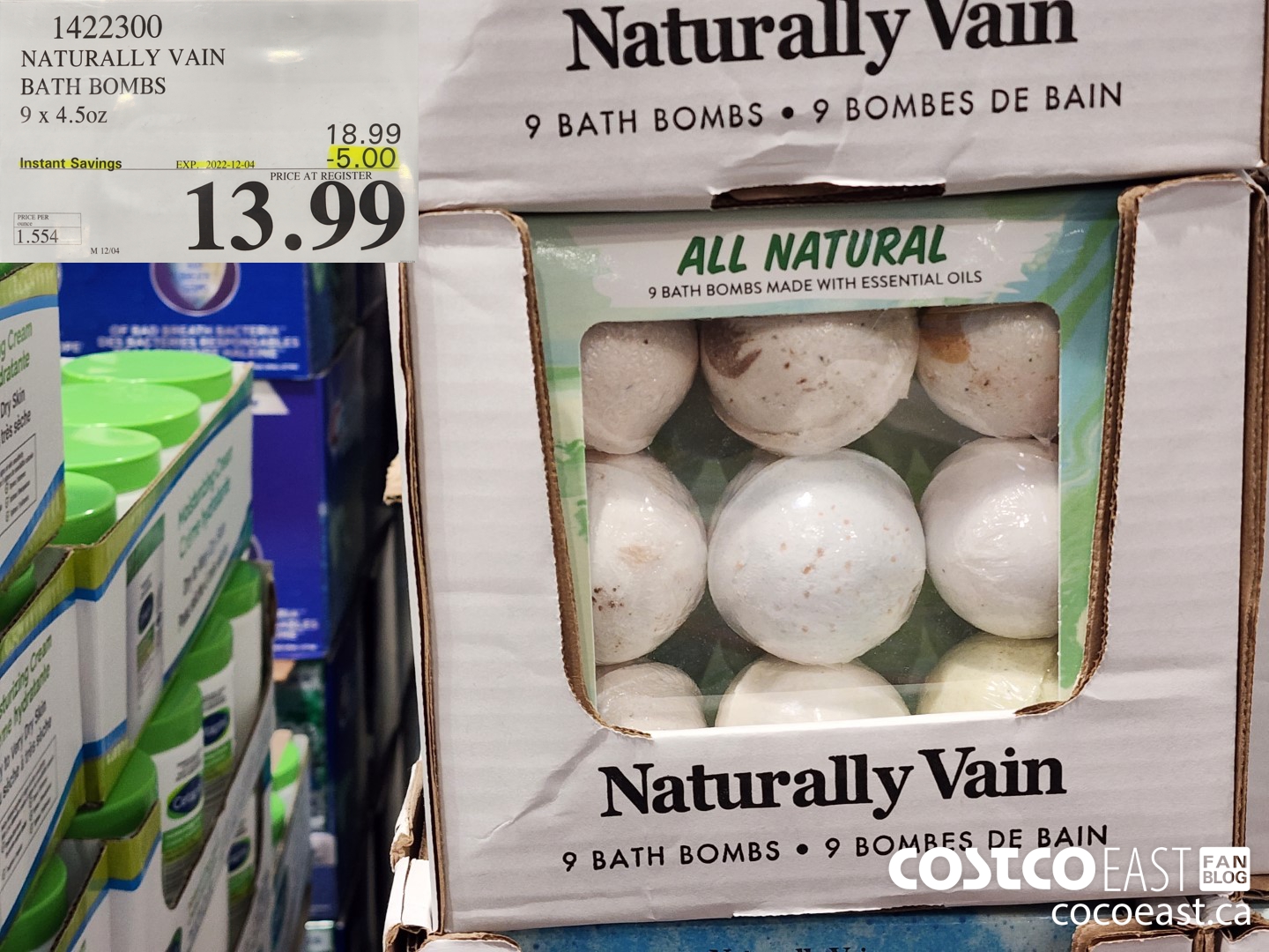 1422300 NATURALLY VAIN BATH BOMBS 9 x 4.50z ($5.00 INSTANT SAVINGS EXPIRES ON 2022-12-04) $13.99