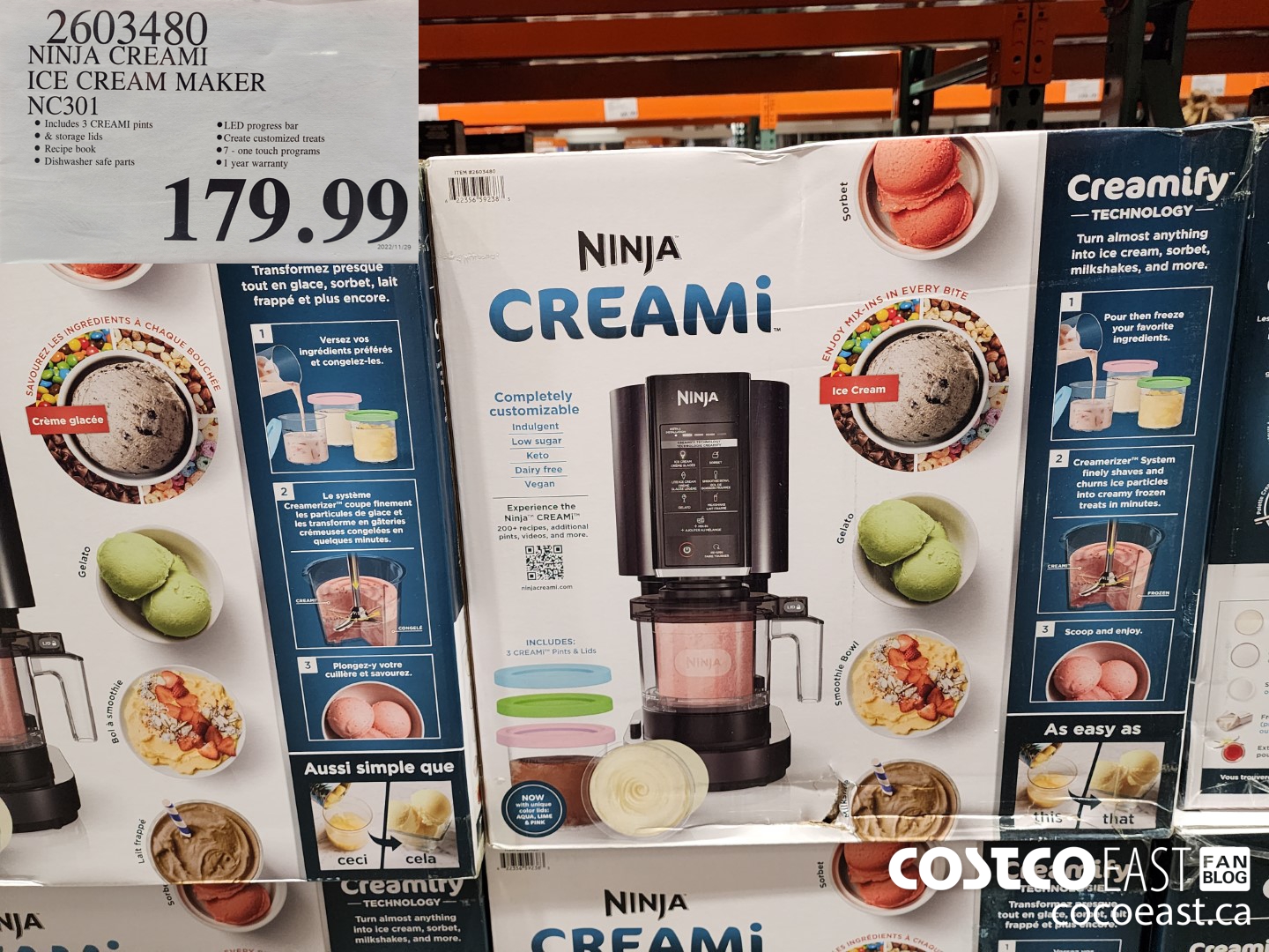 2603480 NINJA CREAMI ICE CREAM MAKER NC301 $179.99