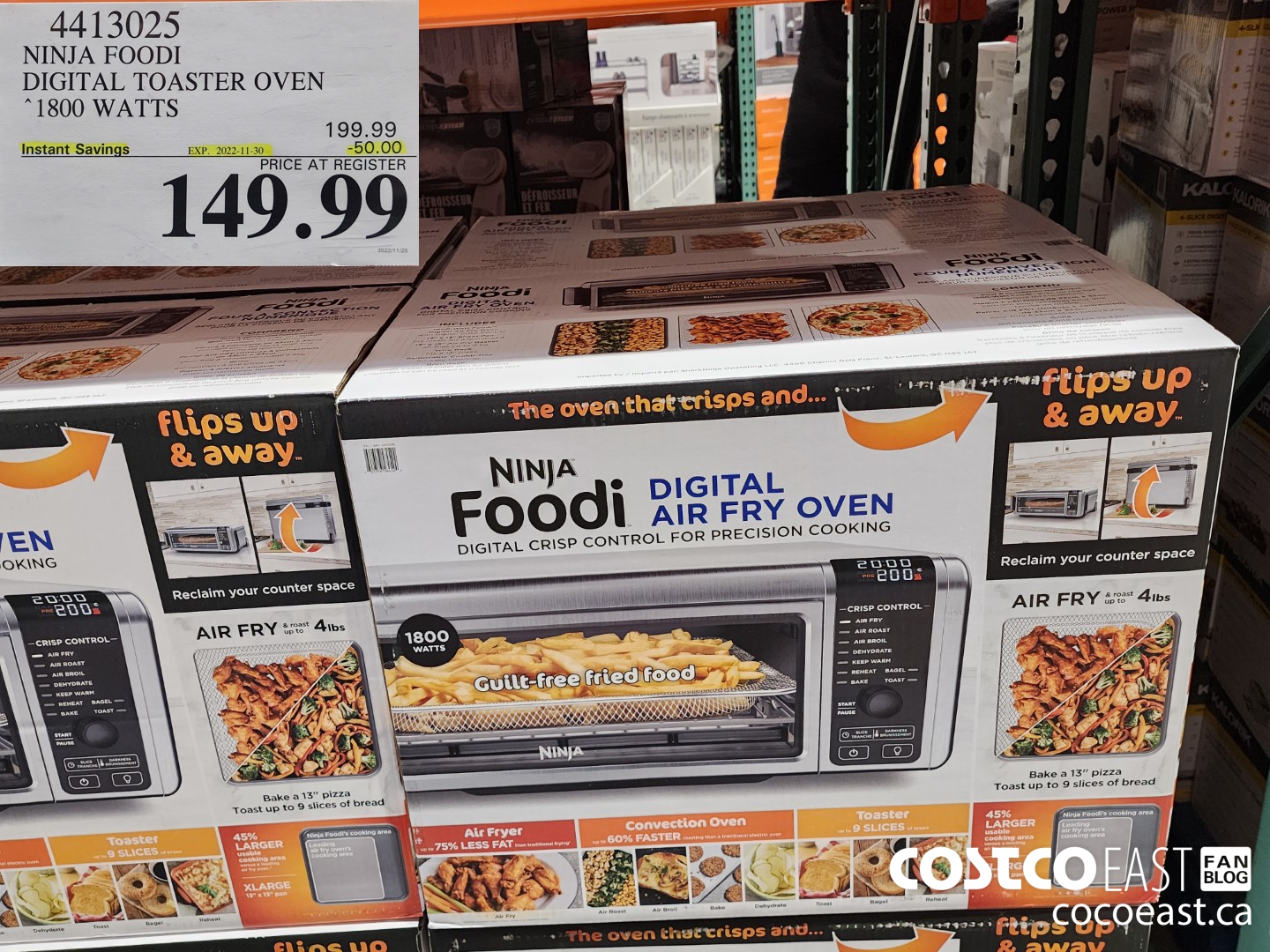 4413025 NINJA FOODS DIGITAL OVEN 1800 WATTS ($50.00 INSTANT SAVINGS EXPIRES ON 2022-11-30) $149.99