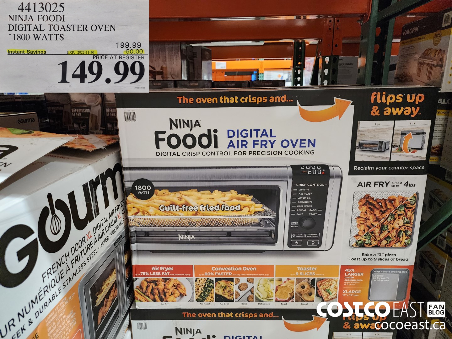 4413025 NINJA FOODS DIGITAL OVEN 1800 WATTS ($50.00 INSTANT SAVINGS EXPIRES ON 2022-11-30) $149.99