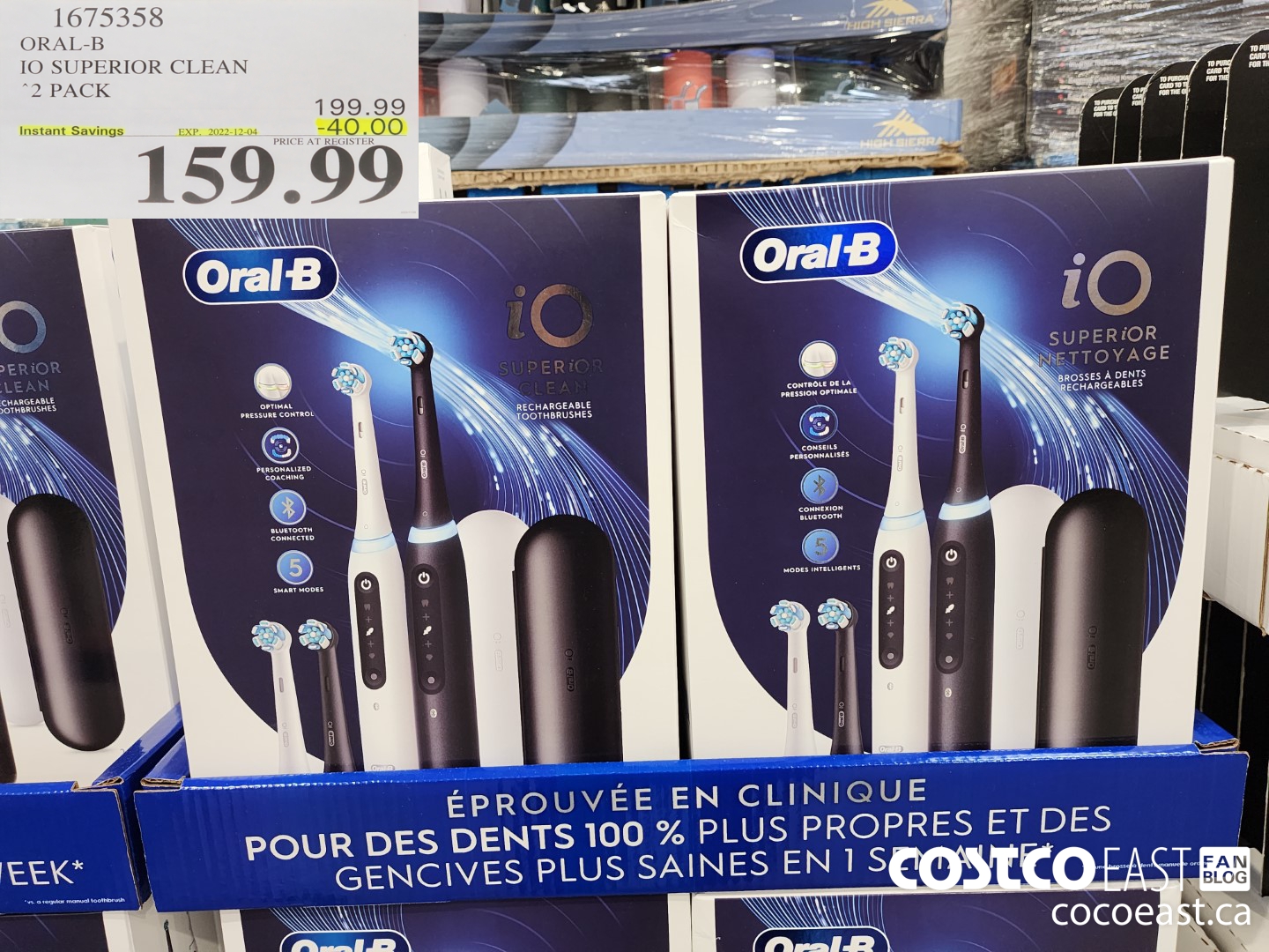 1675358 ORAL-B IO SUPERIOR CLEAN 2 PACK ($40.00 INSTANT SAVINGS EXPIRES ON 2022-12-04) $159.99