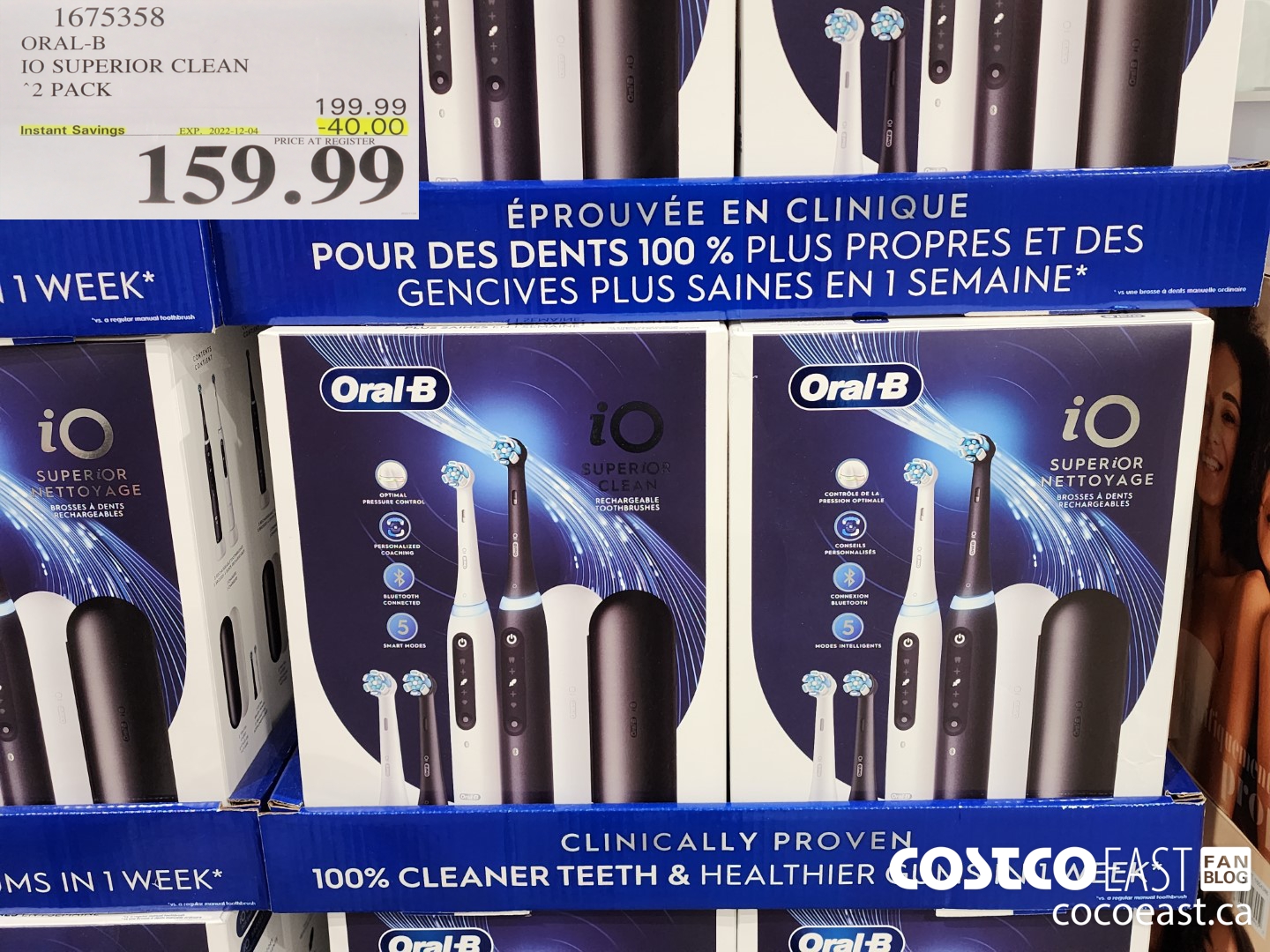 1675358 ORAL-B IO SUPERIOR CLEAN 2 PACK ($40.00 INSTANT SAVINGS EXPIRES ON 2022-12-04) $159.99