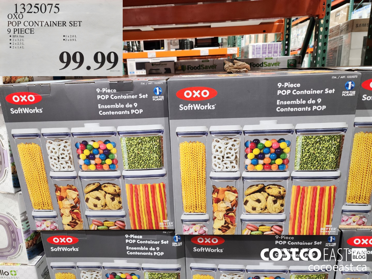 1325075 OXO POP CONTAINER SET 9 PIECE $99.99