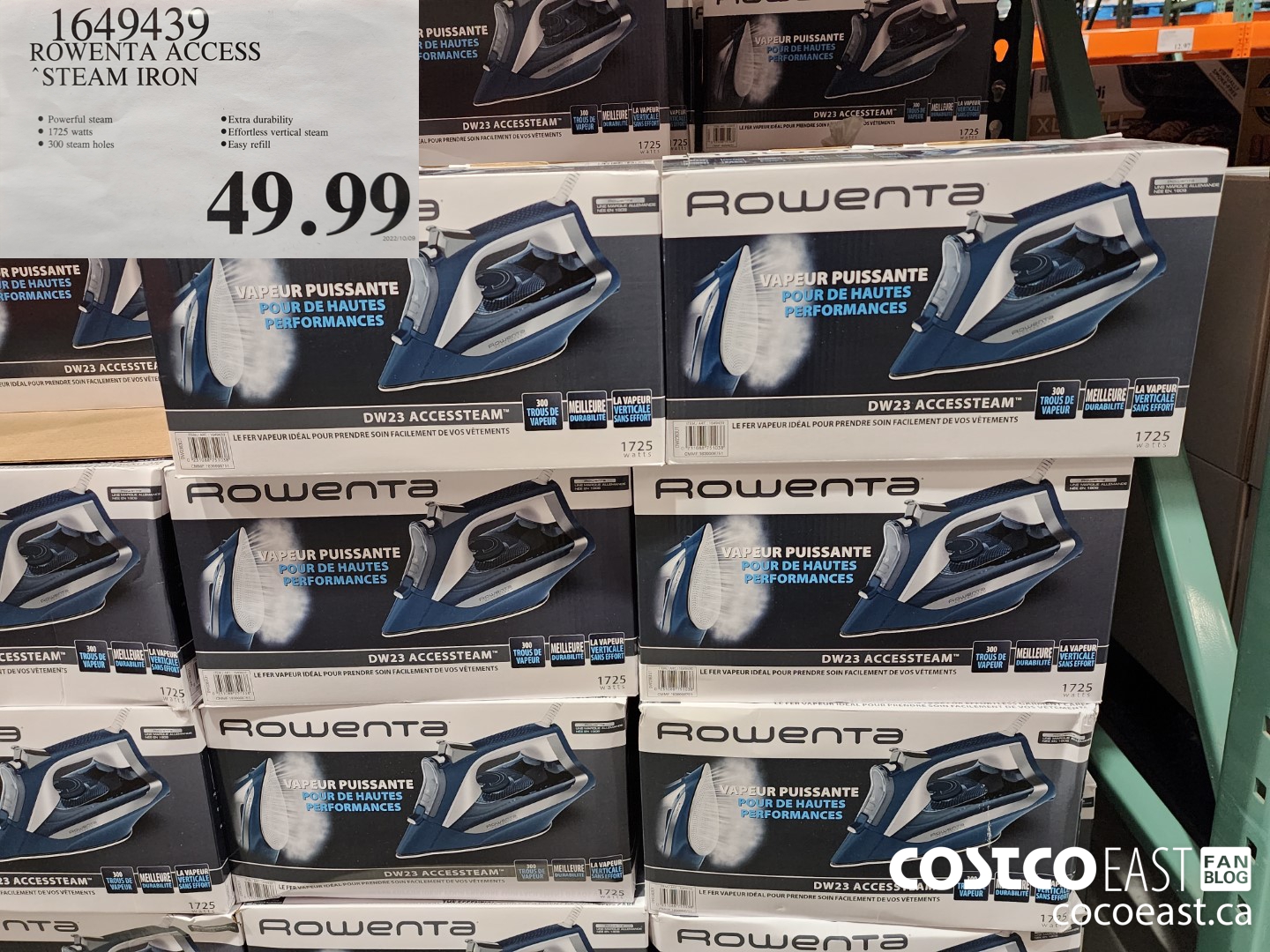 1649439 ROWENTA ACCESS STEAM IRON $49.99