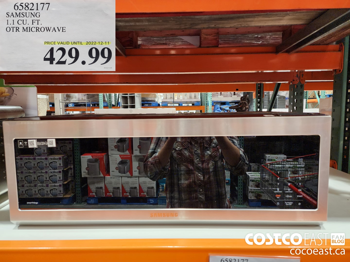 6582177 SAMSUNG 1.1 CU. FT. OTR MICROWAVE $429.99