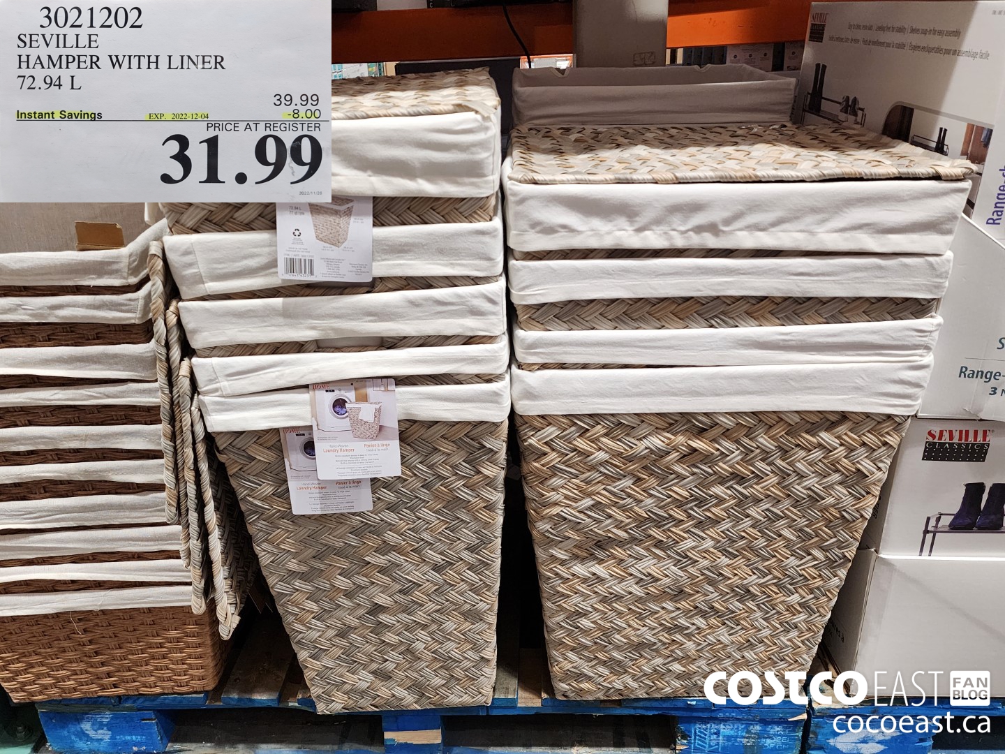 3021202 SEVILLE HAMPER WITH LINER 72.94 L ($8.00 INSTANT SAVINGS EXPIRES ON 2022-12-04) $31.99