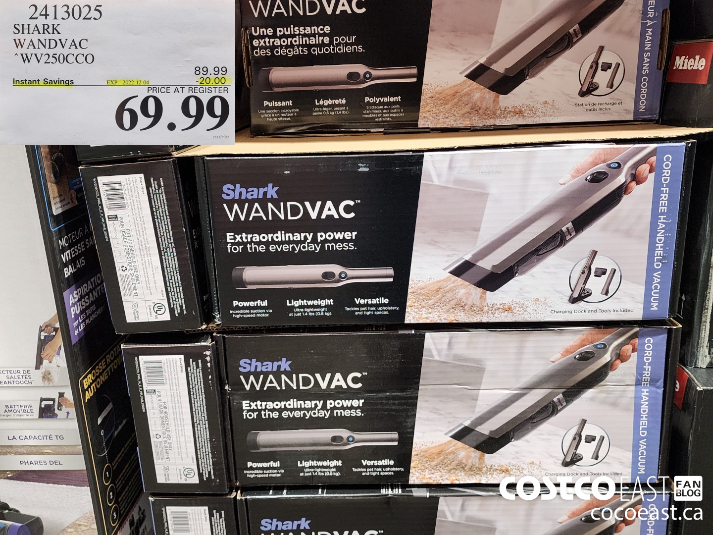 2413025 SHARK WANDVAC “WV250CCO ($20.00 INSTANT SAVINGS EXPIRES ON 2022-12-04) $69.99