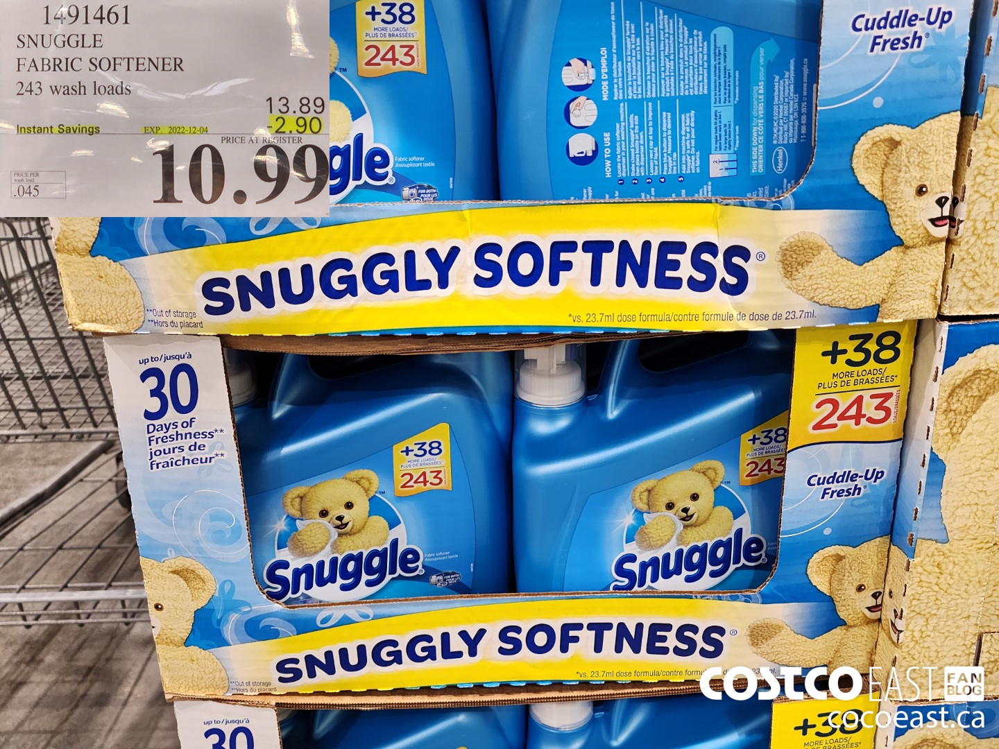 1491461 SNUGGLE FABRIC SOFTENER 243 wash loads ($2.90 INSTANT SAVINGS EXPIRES ON 2022-12-04) $10.99