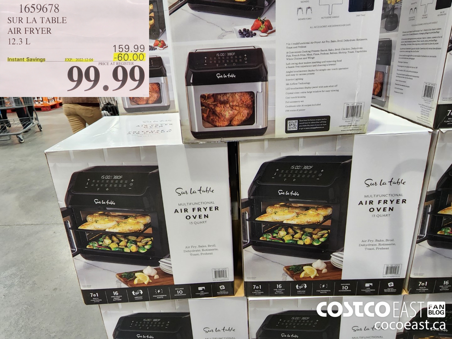 1659678 SUR LA TABLE AIR FRYER 12.3L ($60.00 INSTANT SAVINGS EXPIRES ON 2022-12-04) $99.99