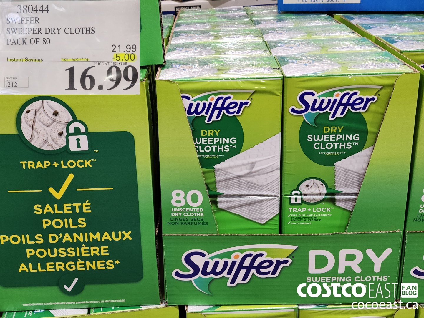 380444 SWIFFER SWEEPER DRY CLOTHS PACK OF 80 ($5.00 INSTANT SAVINGS EXPIRES ON 2022-12-04) $16.99