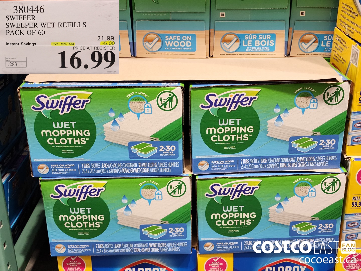 380446 SWIFFER SWEEPER WET REFILLS PACK OF 60 ($5.00 INSTANT SAVINGS EXPIRES ON 2022-12-04) $16.99