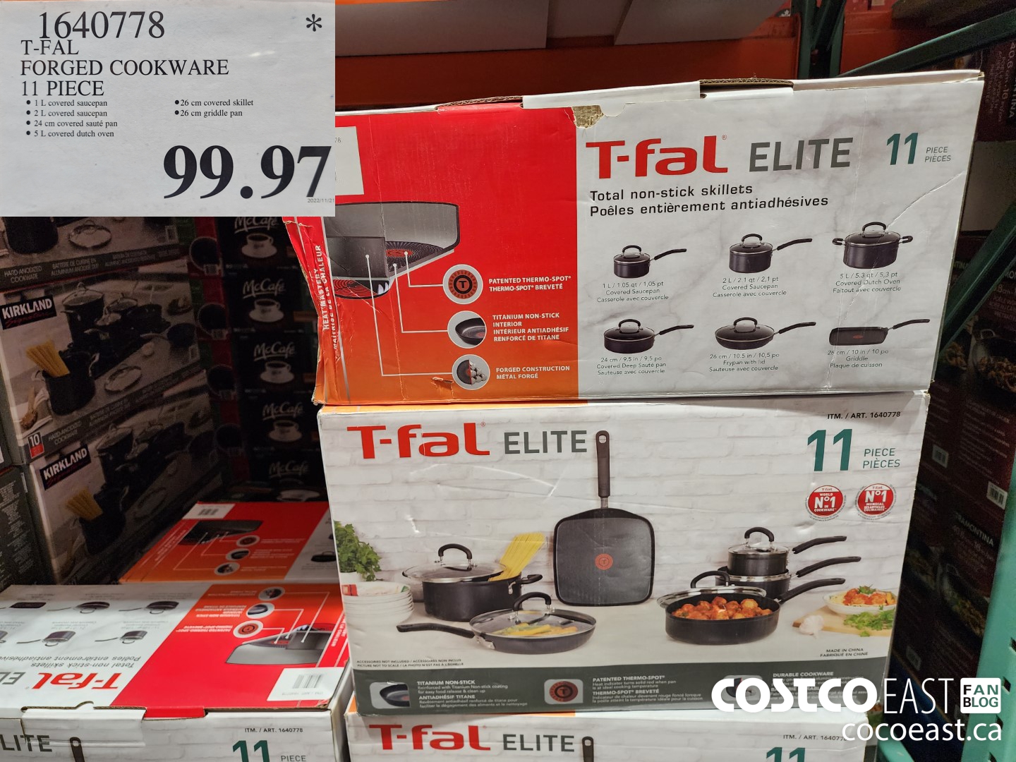 1640778 T-FAL FORGED COOKWARE 11 PIECE $99.97