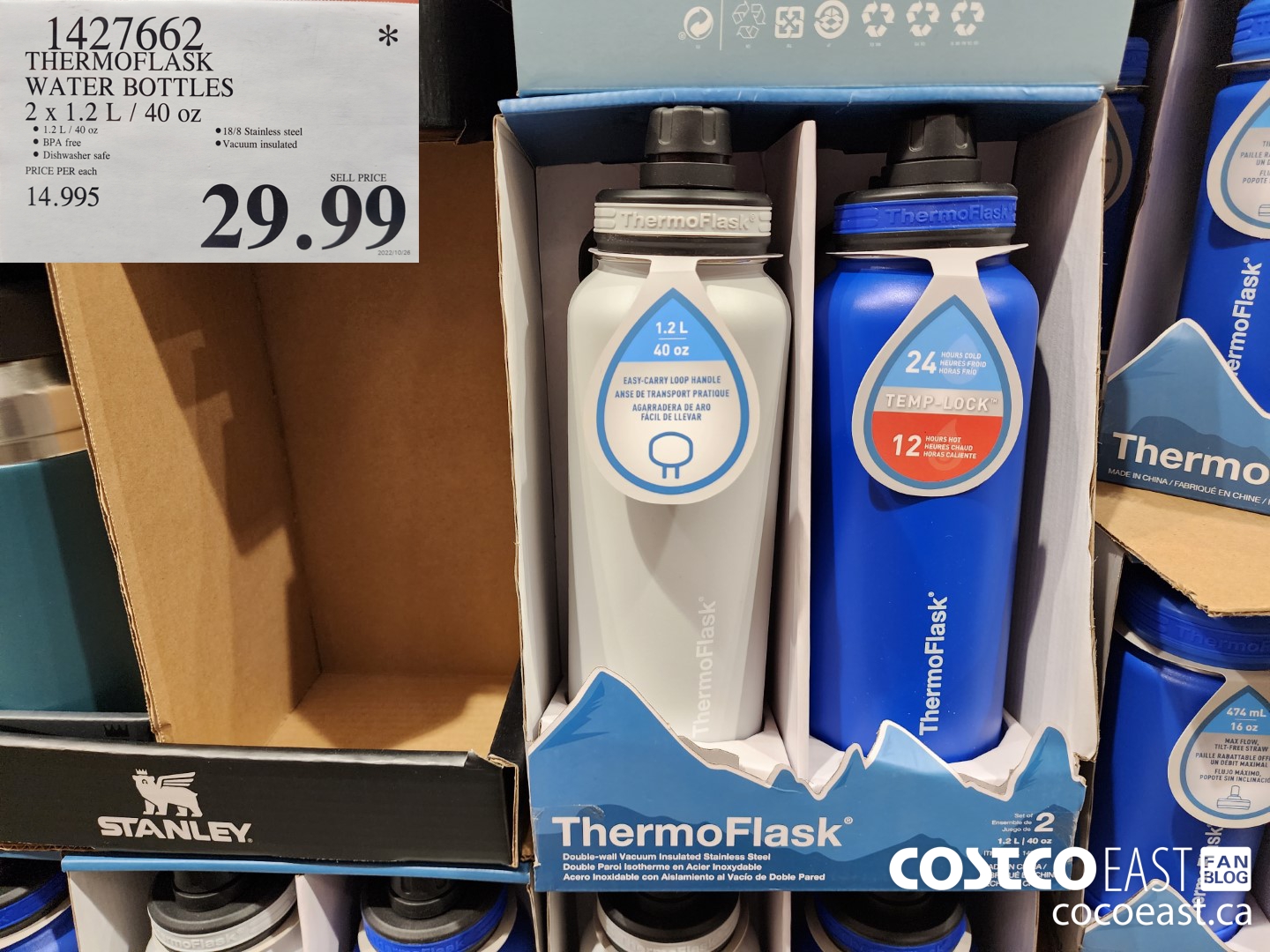 1427662 THERMOFLASK WATER BOTTLES 2 X 1.2L / 40 OZ $29.99