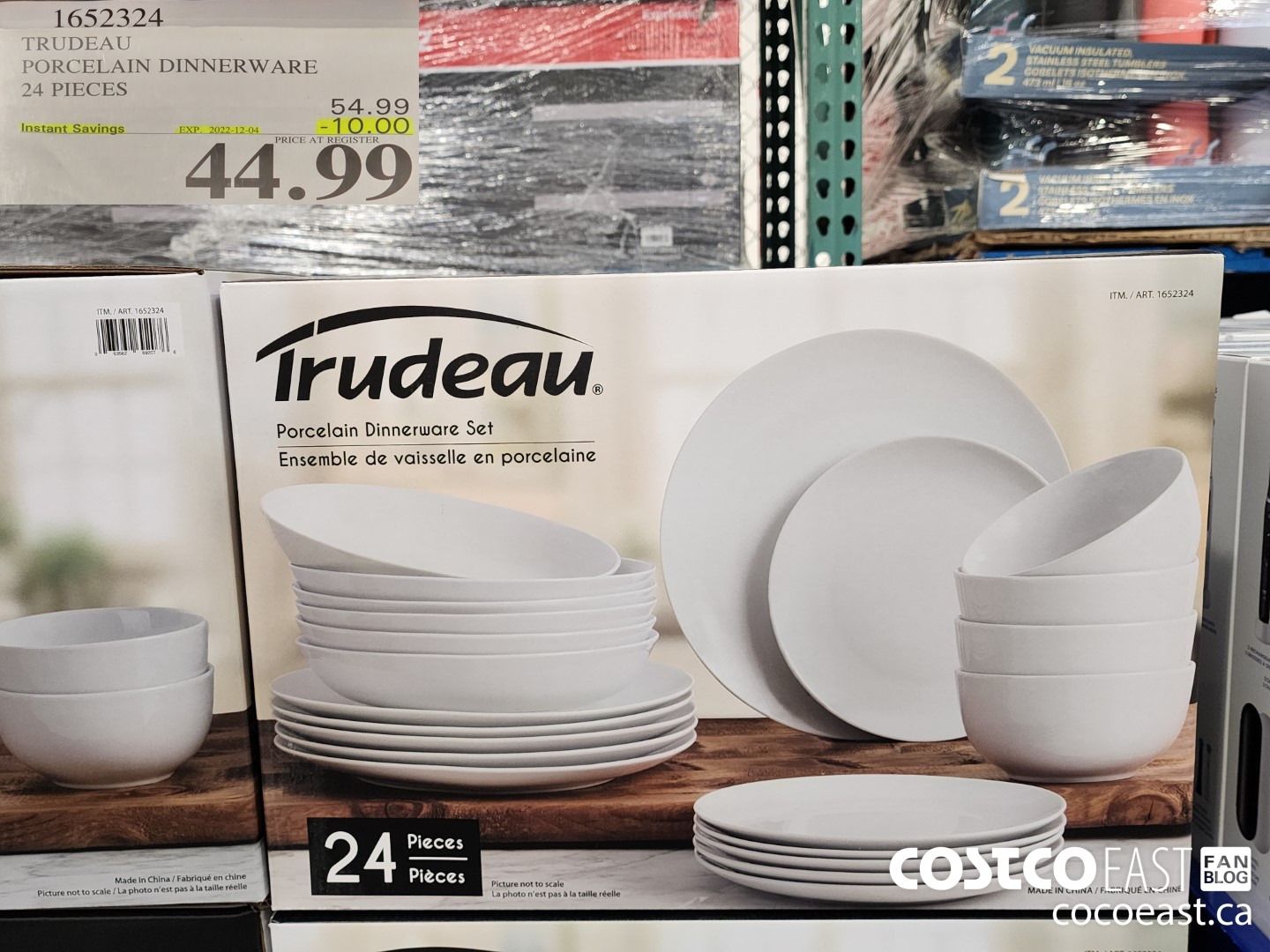 1652324 TRUDEAU PORCELAIN DINNERWARE 24 PIECES ($10.00 INSTANT SAVINGS EXPIRES ON 2022-12-04) $44.99
