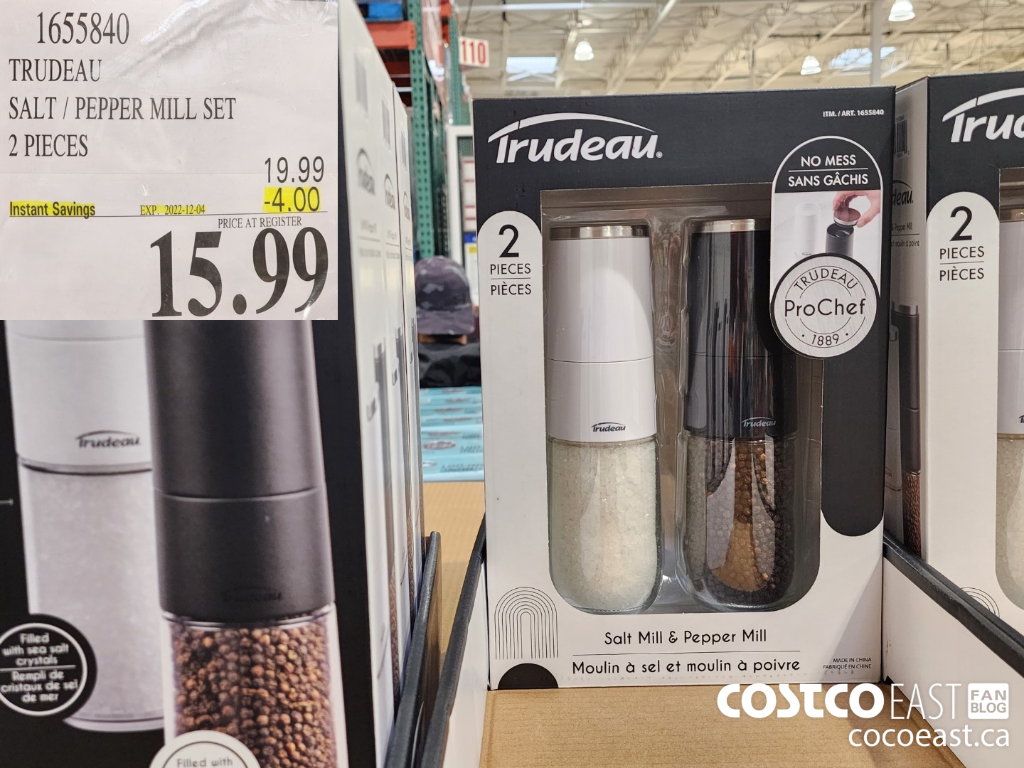 1655840 TRUDEAU SALT / PEPPER MILL SET 2 PIECES ($4.00 INSTANT SAVINGS EXPIRES ON 2022-12-04) $15.99