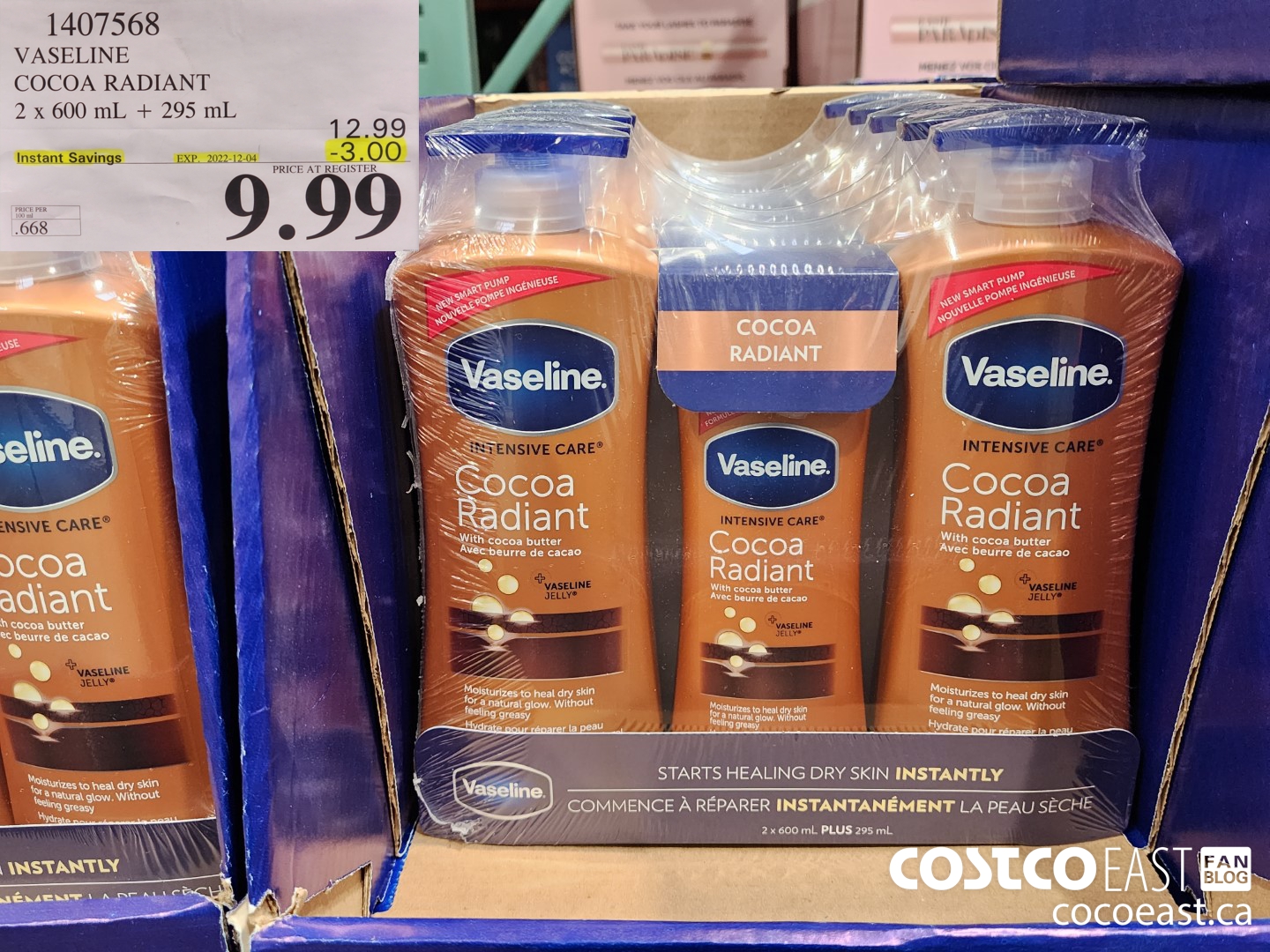 1407568 VASELINE COCOA RADIANT 2x 600 mL + 295 mL ($3.00 INSTANT SAVINGS EXPIRES ON 2022-12-04) $9.99