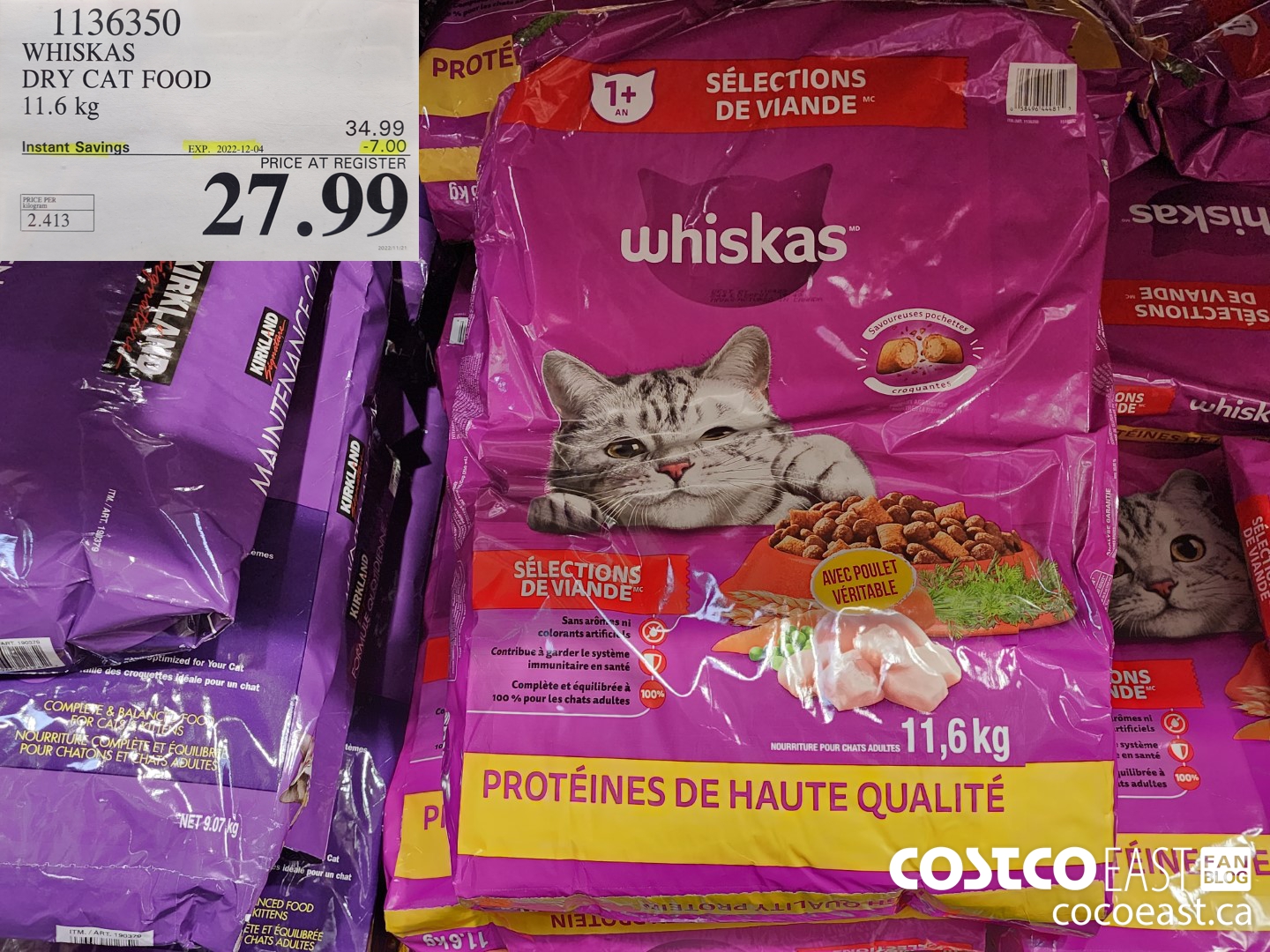 1136350 WHISKAS DRY CAT FOOD 11.6 kg ($7.00 INSTANT SAVINGS EXPIRES ON 2022-12-04) $27.99