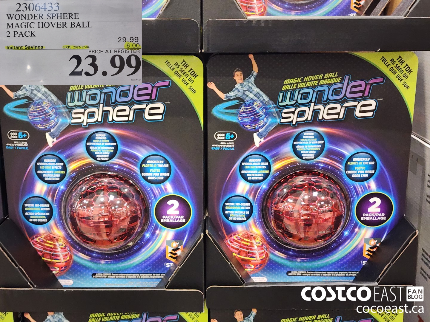 2306433 WONDER SPHERE MAGIC HOVER BALL 2 PACK ($6.00 INSTANT SAVINGS EXPIRES ON 2022-12-04) $23.99