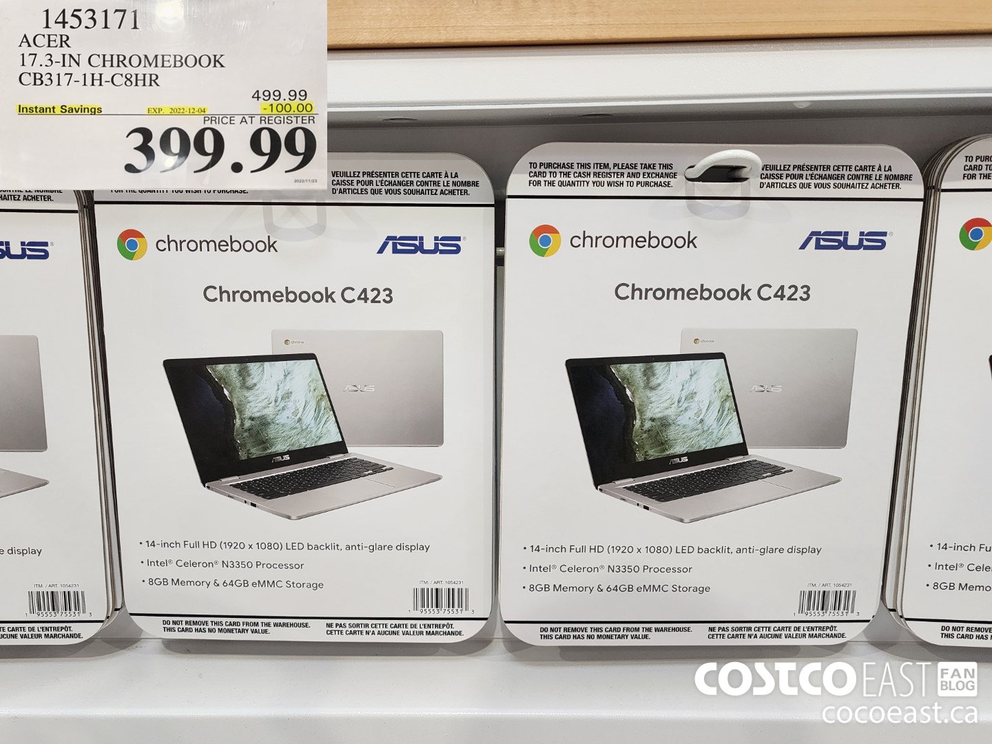 1453171 ACER 17.3-IN CHROMEBOOK CB317-1H-C8HR ($100.00 INSTANT SAVINGS EXPIRES ON 2022-12-04) $399.99