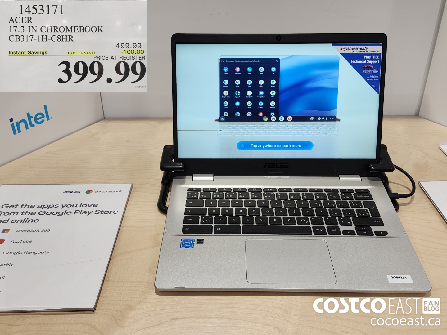 1453171 ACER 17.3-IN CHROMEBOOK CB317-1H-C8HR ($100.00 INSTANT SAVINGS EXPIRES ON 2022-12-30) $399.99