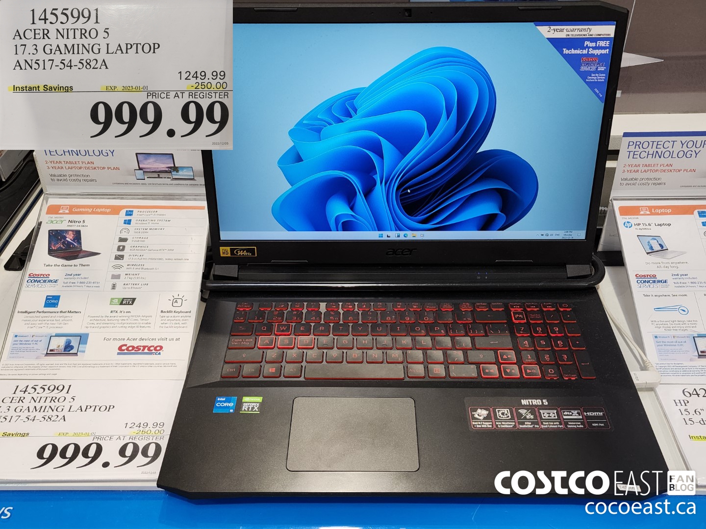 1455991 ACER NITRO 5 17.3 GAMING LAPTOP ANS517-54-582A ($250.00 INSTANT SAVINGS EXPIRES ON 2023-01-01) $999.99