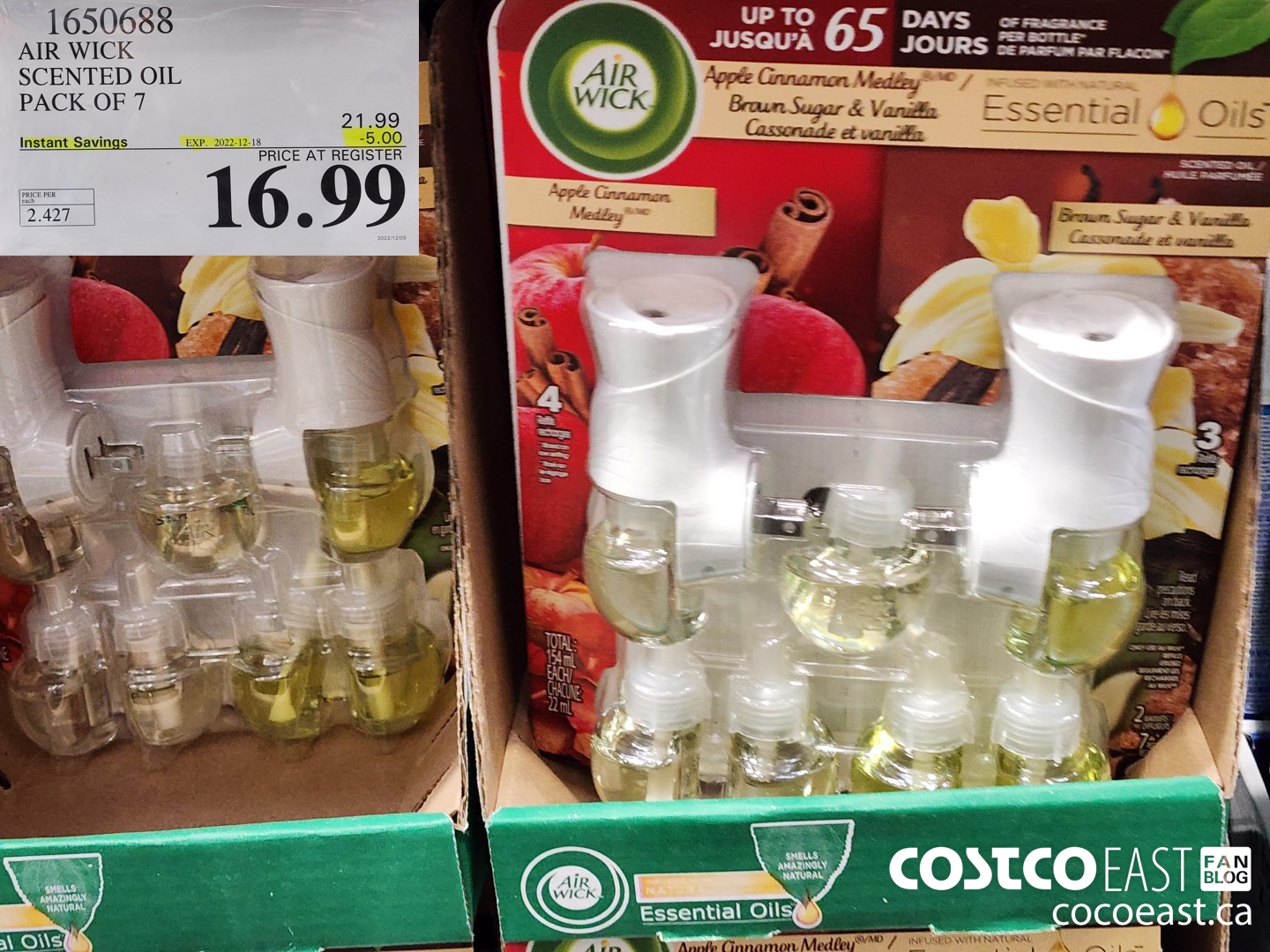 1650688 AIR WICK SCENTED OIL PACK OF 7 ($5.00 INSTANT SAVINGS EXPIRES ON 2022-12-18) $16.99