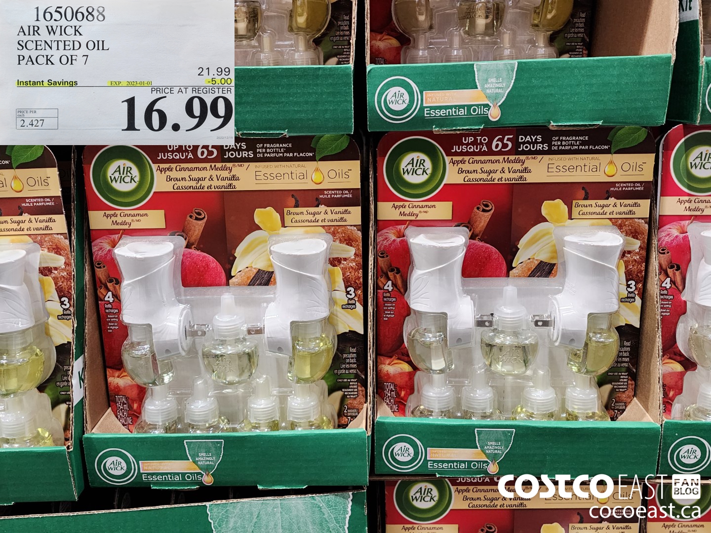 1650688 AIR WICK SCENTED OIL PACK OF 7 ($5.00 INSTANT SAVINGS EXPIRES ON 2023-01-01) $16.99