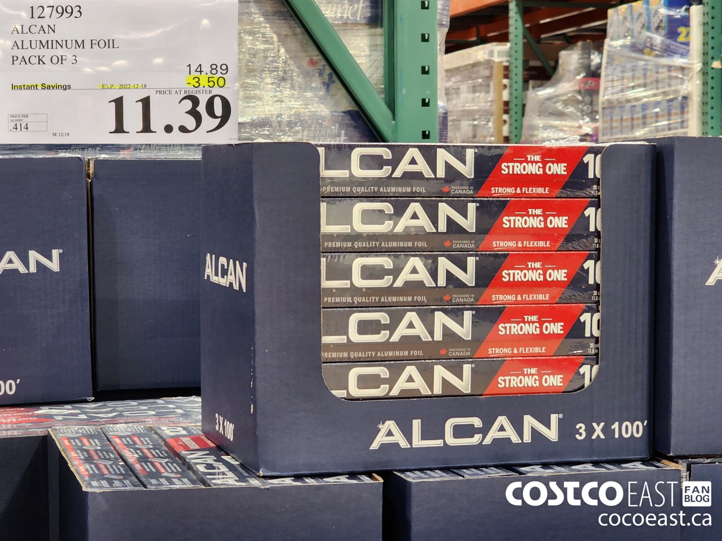 127993 ALCAN ALUMINUM FOIL 3 PACK ($3.50 INSTANT SAVINGS EXPIRES ON 2022-12-18) $11.39