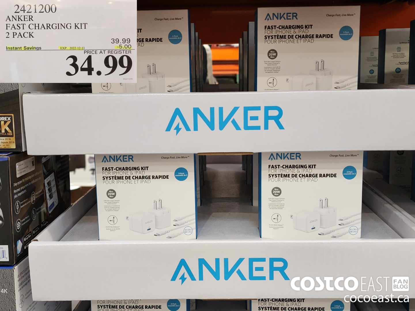 2421200 ANKER FAST CHARGING KIT 2 PACK ($5.00 INSTANT SAVINGS EXPIRES ON 2022-12-11) $34.99