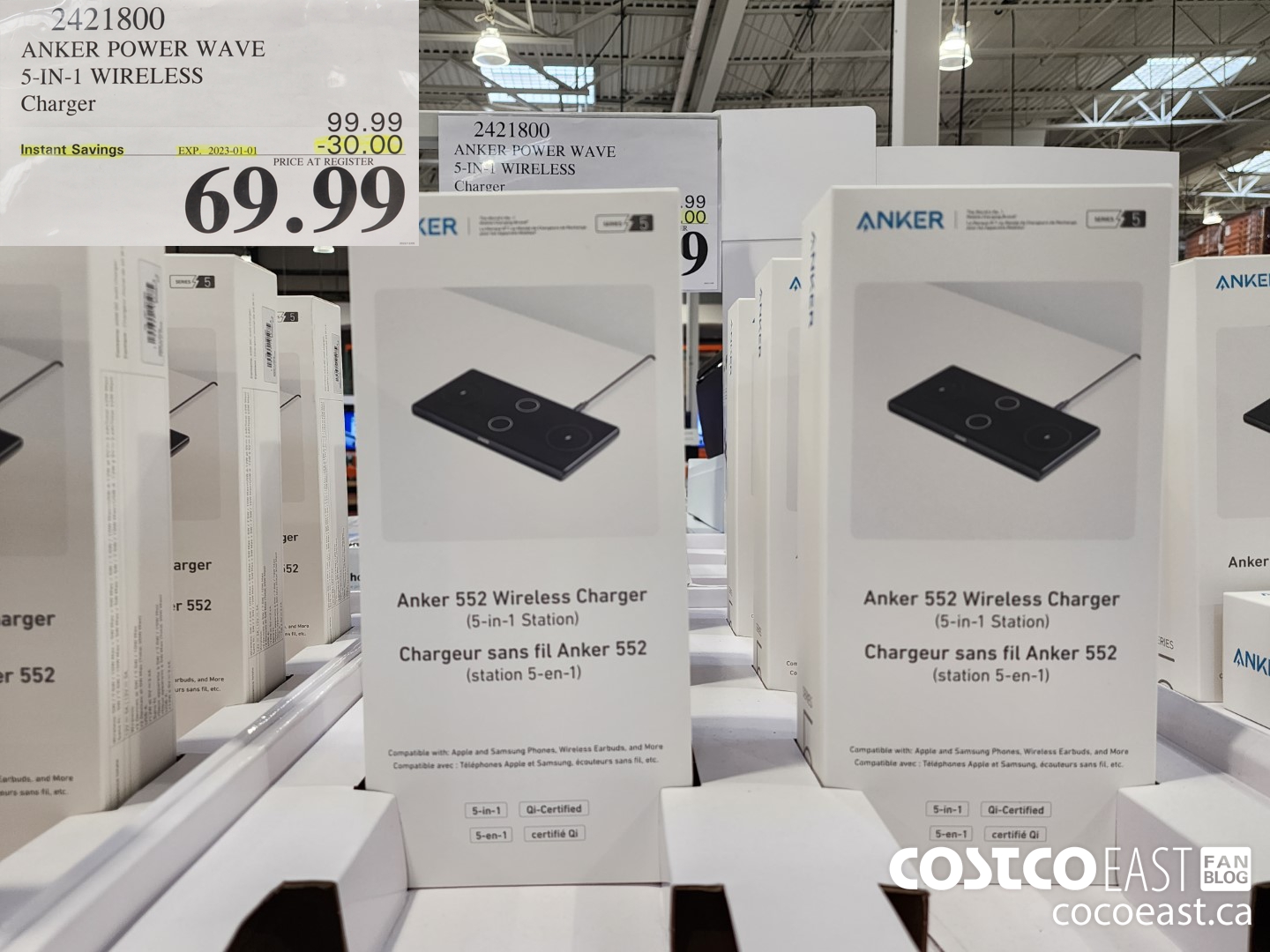 2421800 ANKER POWER WAVE 5-IN-1 WIRELESS Charger ($30.00 INSTANT SAVINGS EXPIRES ON 2023-01-01) $69.99