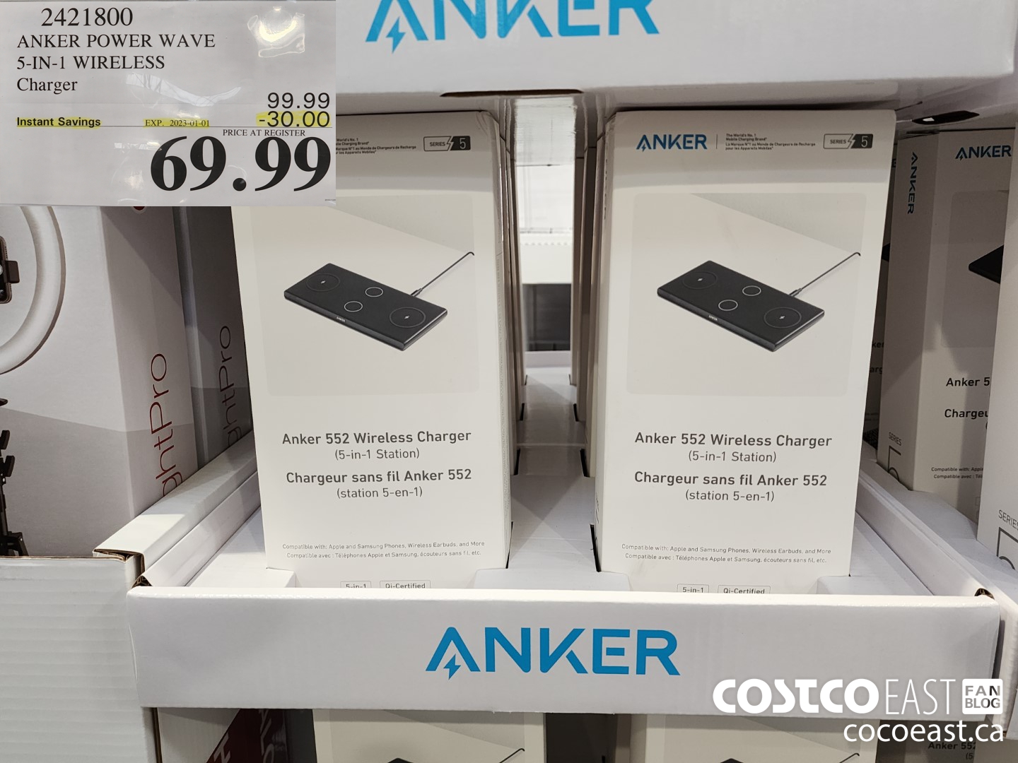 2421800 ANKER POWER WAVE 5-IN-1 WIRELESS Charger ($30.00 INSTANT SAVINGS EXPIRES ON 2023-01-01) $69.99