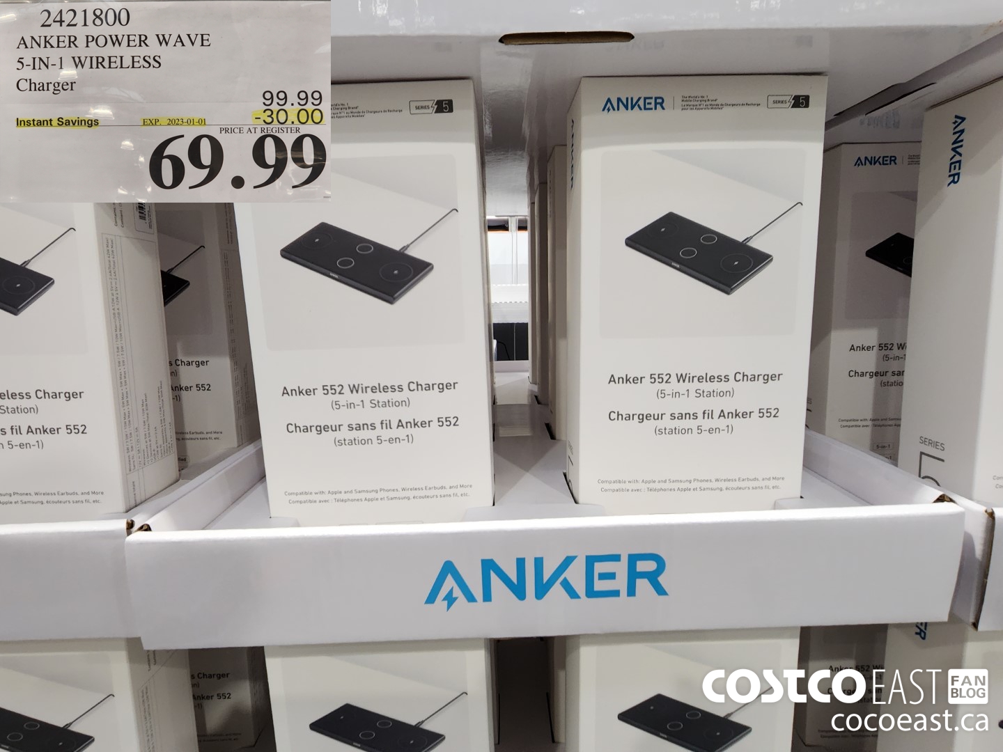 2421800 ANKER POWER WAVE 5-IN-1 WIRELESS Charger ($30.00 INSTANT SAVINGS EXPIRES ON 2023-01-01) $69.99