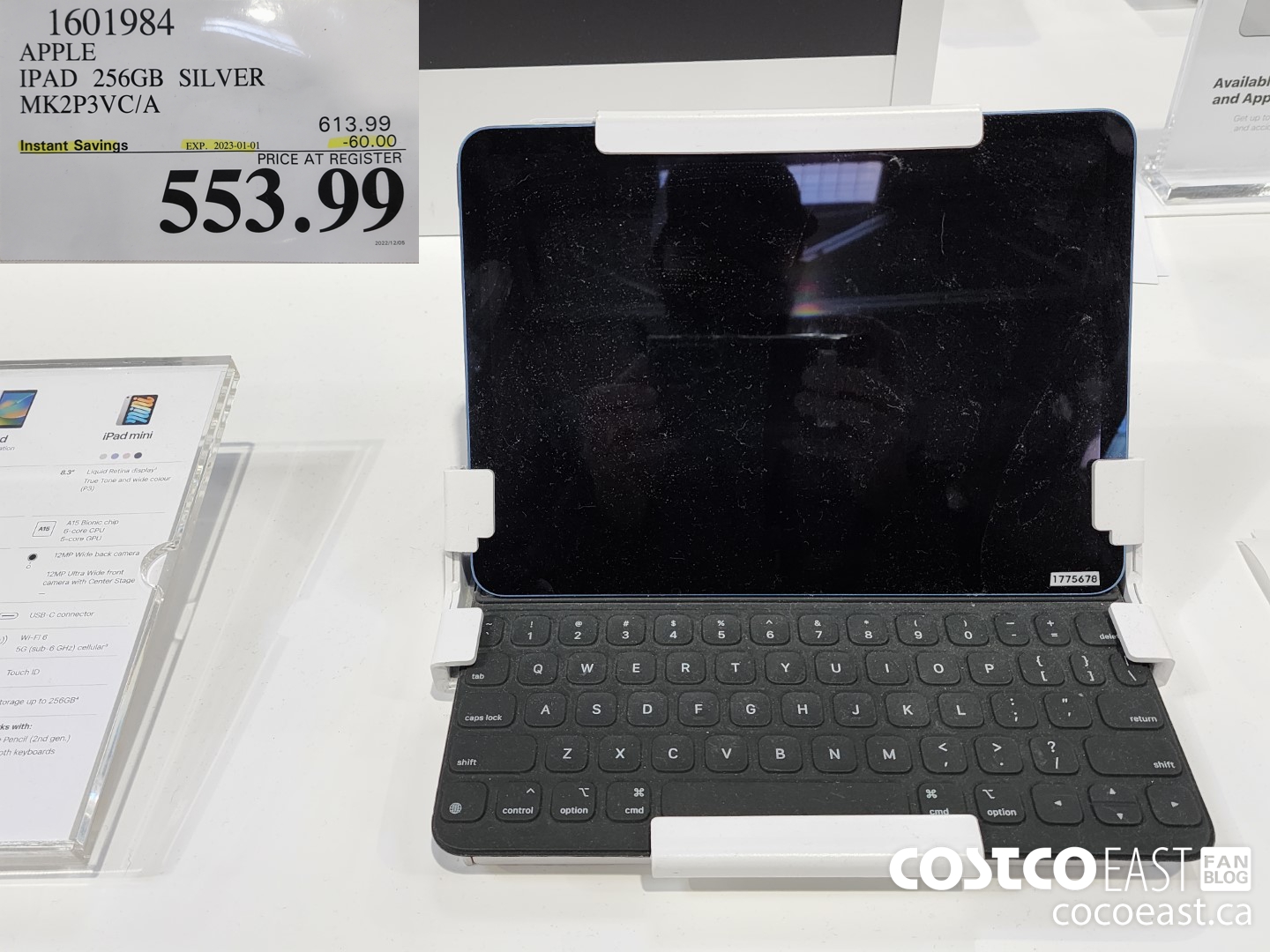 1601984 APPLE IPAD 256GB SILVER MK2P3VC/A ($60.00 INSTANT SAVINGS EXPIRES ON 2023-01-01) $553.99