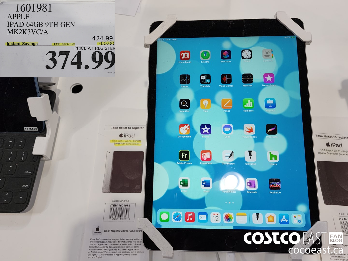 1601981 APPLE IPAD 64GB 9TH GEN MK2K3VC/A ($50.00 INSTANT SAVINGS EXPIRES ON 2023-01-01) $374.99