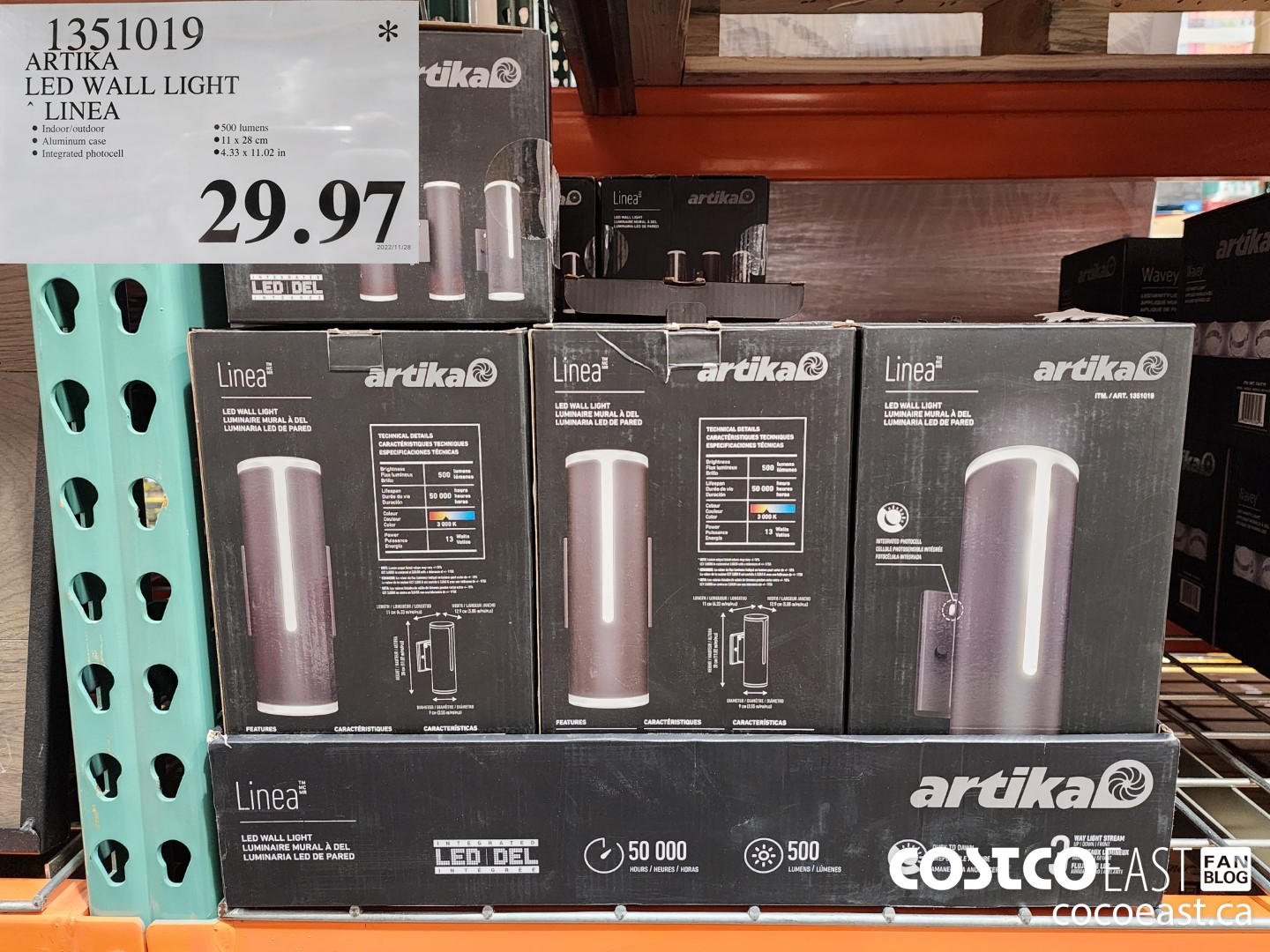 1351019 ARTIKA LED WALL LIGHT ~ LINEA $29.97