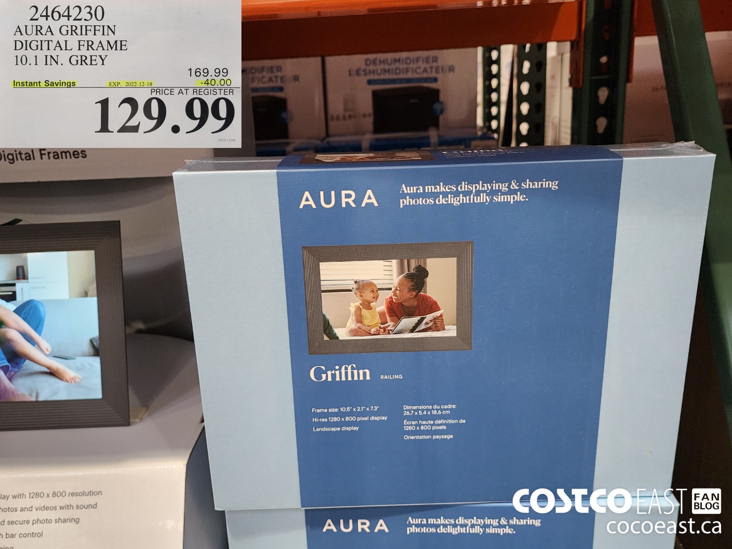 2464230 AURA GRIFFIN DIGITAL FRAME 10.1 IN. GREY ($40.00 INSTANT SAVINGS EXPIRES ON 2022-12-18) $129.99