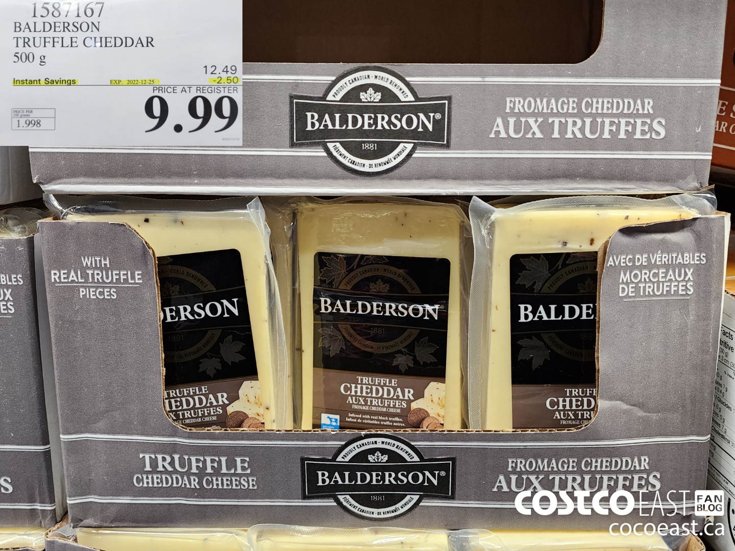 1587167 BALDERSON TRUFFLE CHEDDAR 500 g ($2.50 INSTANT SAVINGS EXPIRES ON 2022-12-25) $9.99