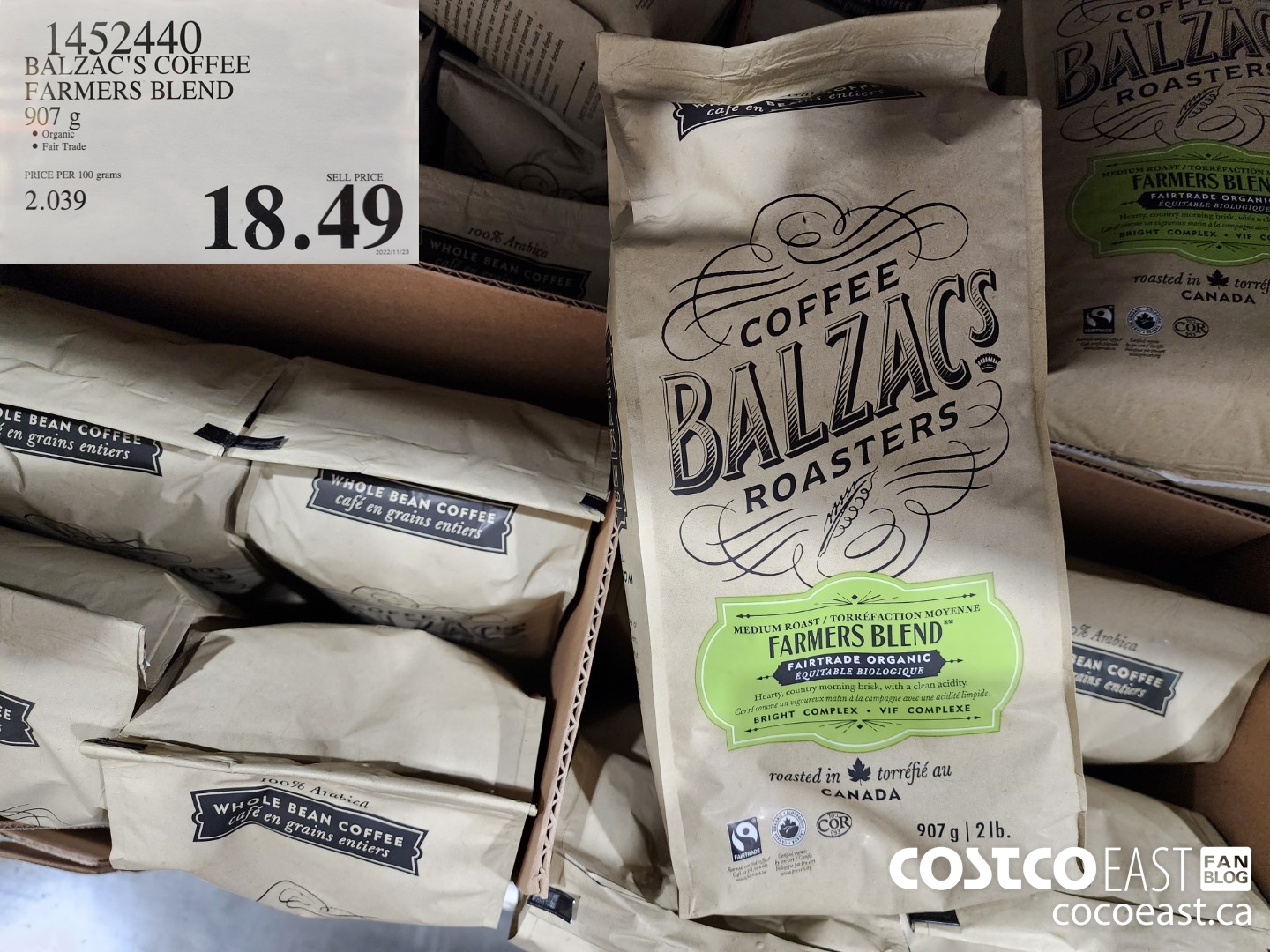 1452440 BALZAC'S COFFEE FARMERS BLEND 907 g $18.49