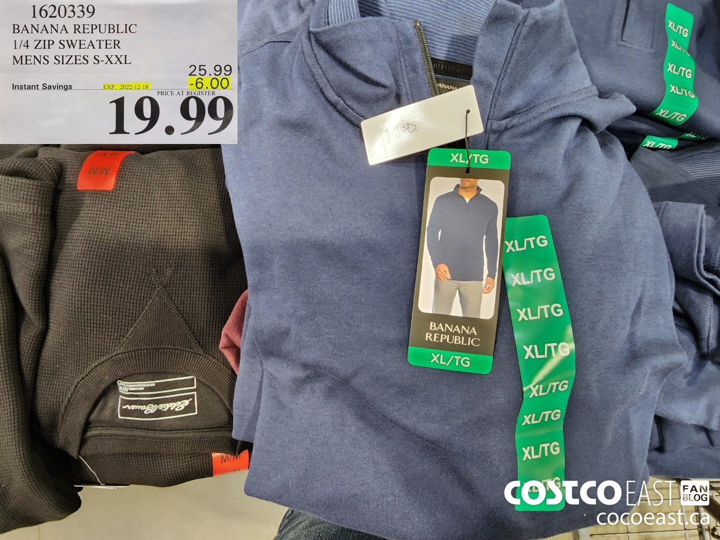 1620339 BANANA REPUBLIC 1/4 ZIP SWEATER MENS SIZES S-XXL ($6.00 INSTANT SAVINGS EXPIRES ON 2022-12-18) $19.99