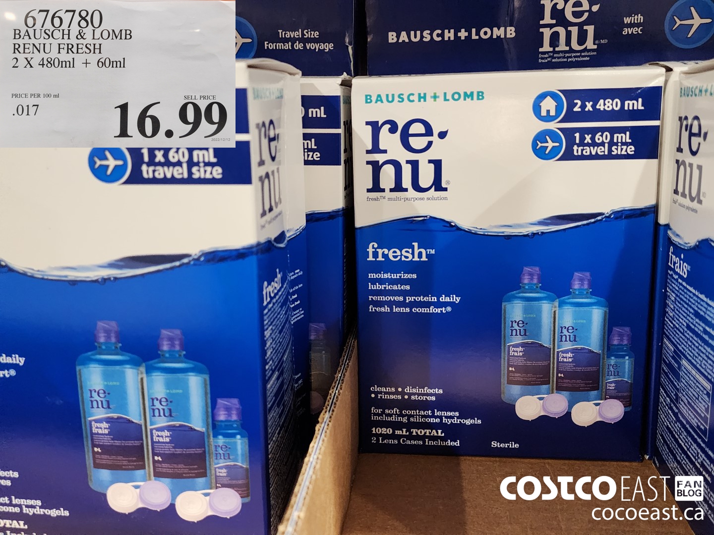 676780 BAUSCH & LOMB RENU FRESH 2 X 480 ML + 60ML $16.99
