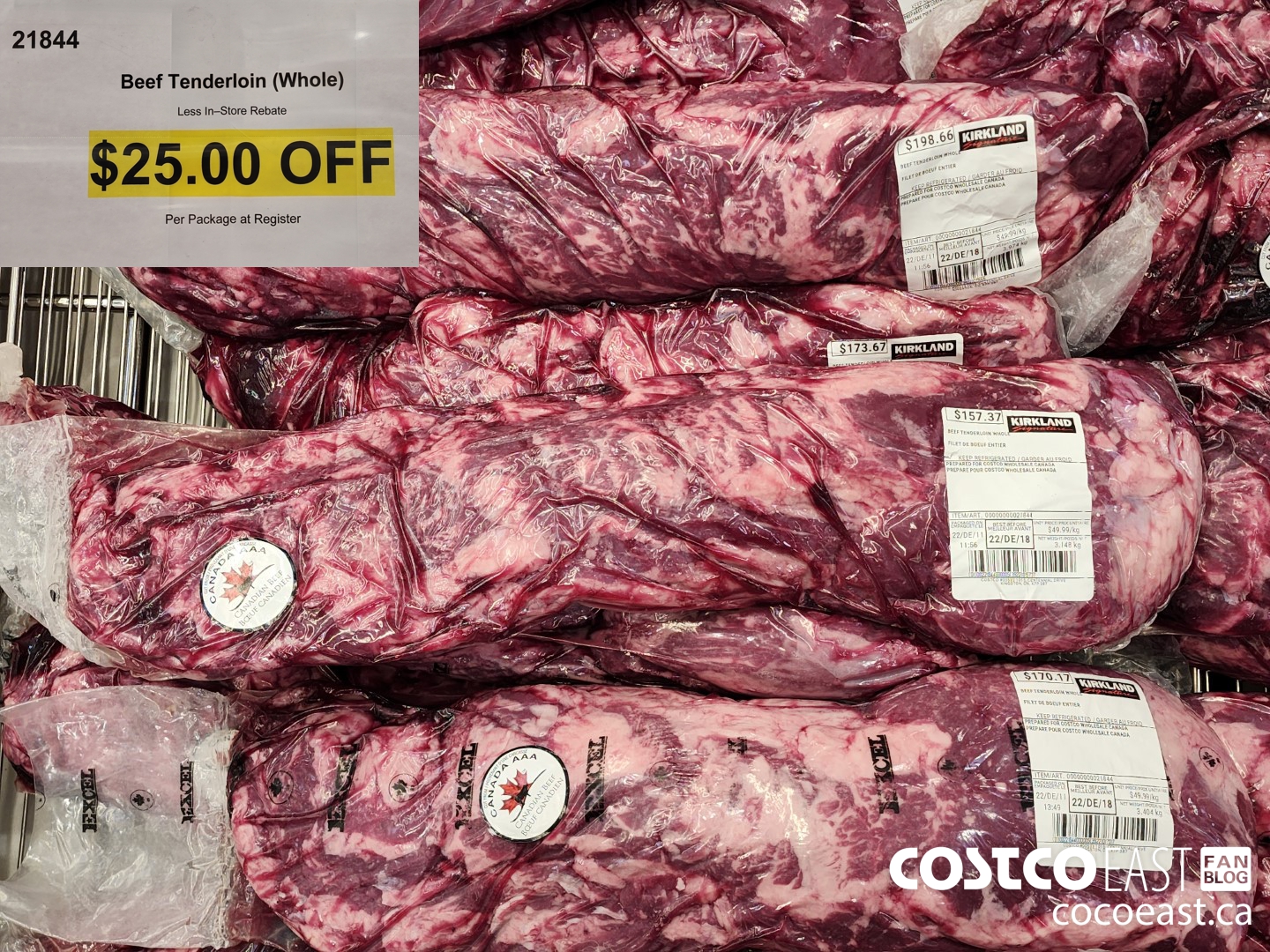 21844 BEEF TENDERLOIN (WHOLE) ($25.00 INSTANT SAVINGS)