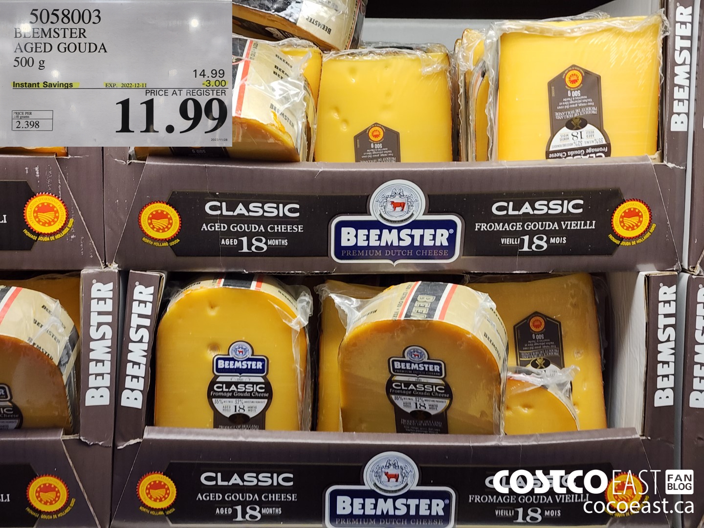 5058003 BEEMSTER AGED GOUDA 500 g ($3.00 INSTANT SAVINGS EXPIRES ON 2022-12-11) $11.99