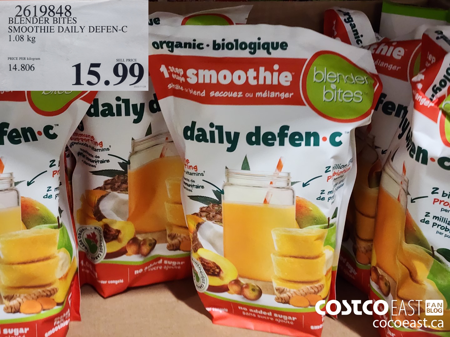 2619848 BLENDER BITES SMOOTHIE DAILY DEFEN-C 1.08 kg $15.99