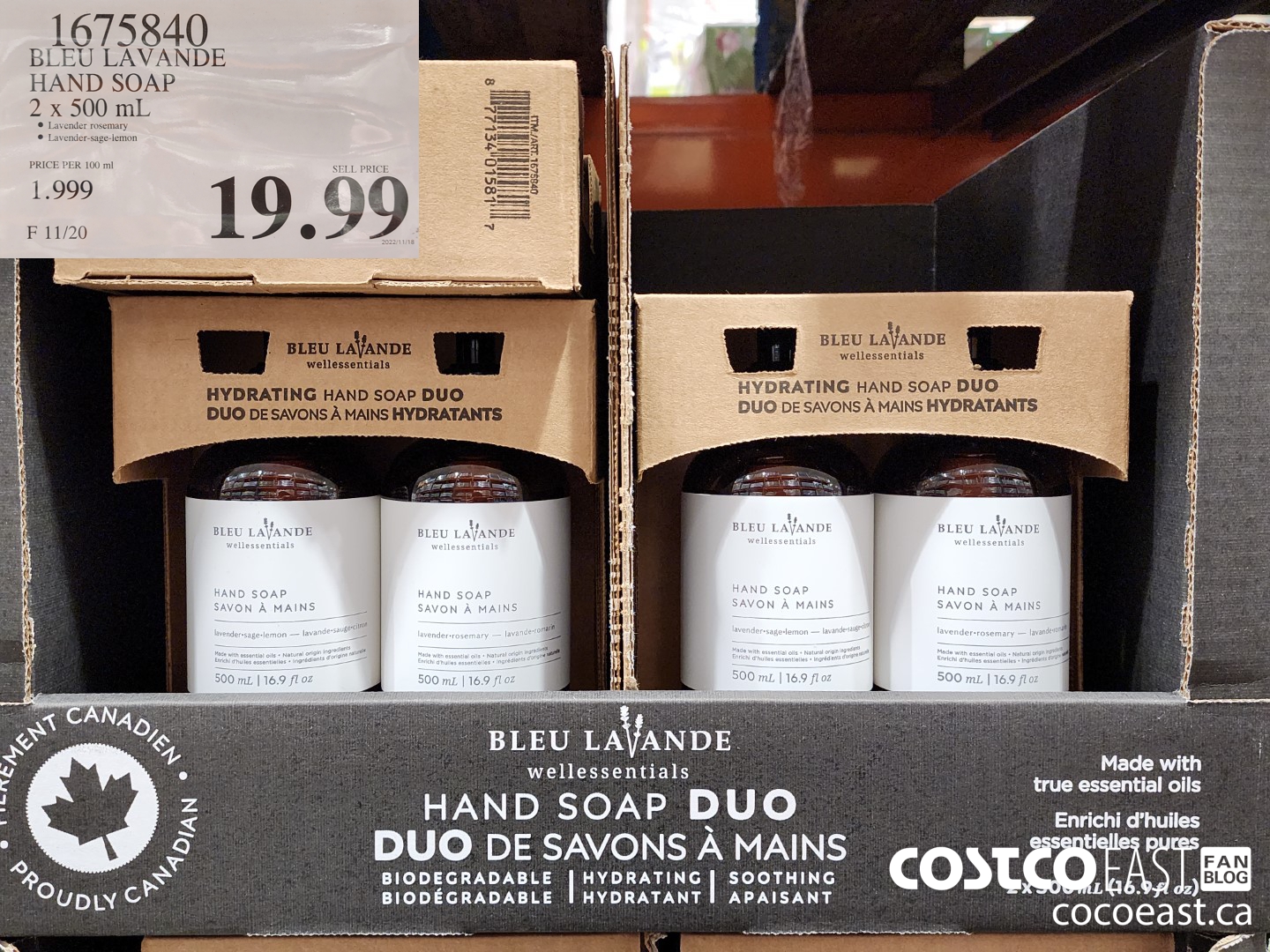 1675840 BLEU LAVANDE HAND SOAP 2 X 500ML $19.99