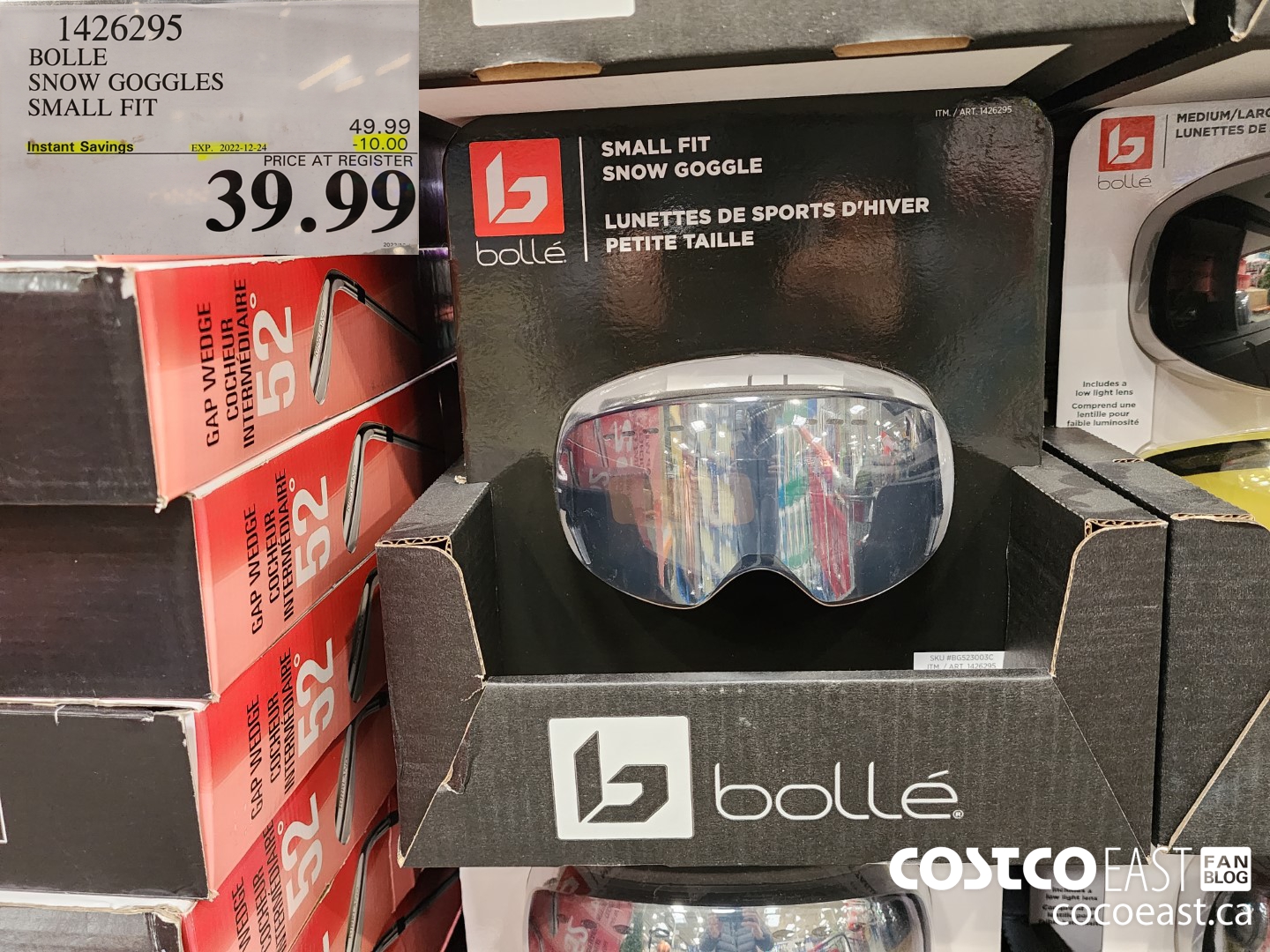 1426295 BOLLE SNOW GOGGLES SMALL FIT ($10.00 INSTANT SAVINGS EXPIRES ON 2022-12-24) $39.99