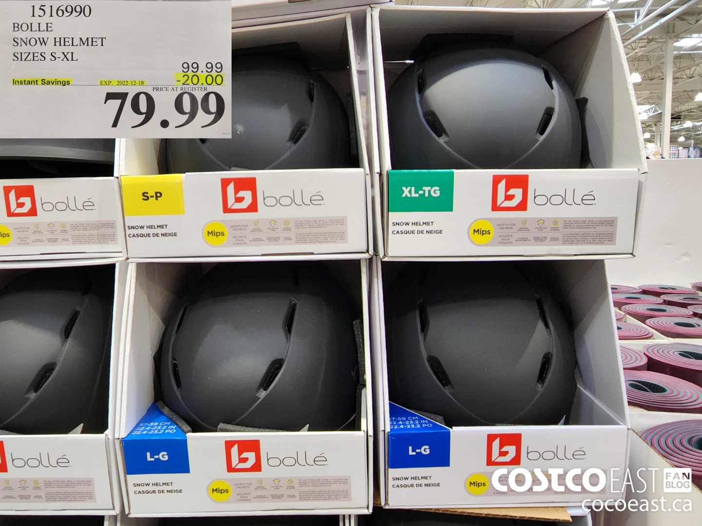 1516990 BOLLE SNOW HELMET SIZES S-XL ($20.00 INSTANT SAVINGS EXPIRES ON 2022-12-18) $79.99
