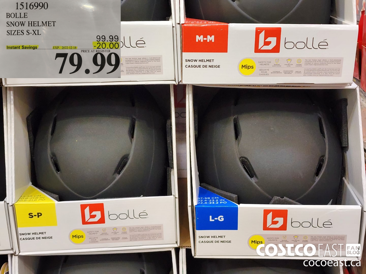 1516990 BOLLE SNOW HELMET SIZES S-XL ($20.00 INSTANT SAVINGS EXPIRES ON 2022-12-18) $79.99
