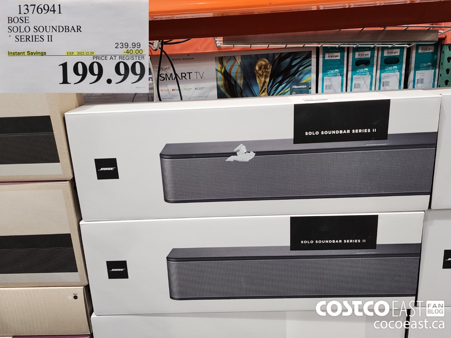 1376941 BOSE SOLO SOUNDBAR SERIES II ($40.00 INSTANT SAVINGS EXPIRES ON 2022-12-29) $199.99