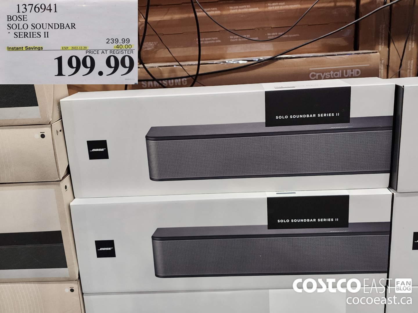 1376941 BOSE SOLO SOUNDBAR SERIES II ($40.00 INSTANT SAVINGS EXPIRES ON 2022-12-29) $199.99